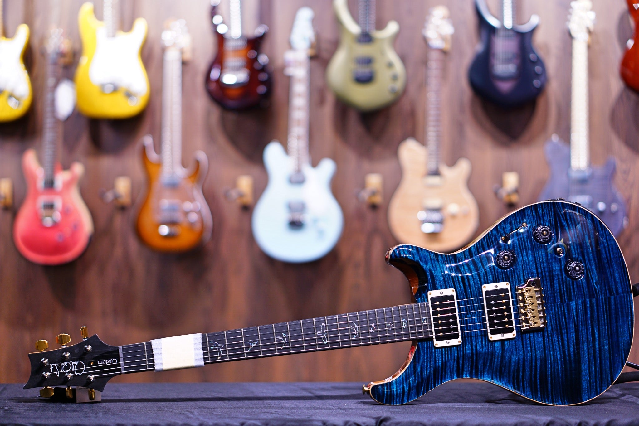 PRS Custom 24 Piezo wood library Blue Green Torrefied maple neck run 0334832 - HIENDGUITAR PRS GUITAR