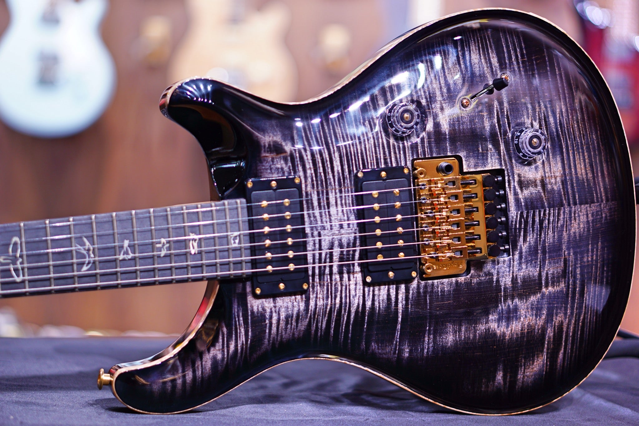 PRS Custom 24 Floyd wood library charcoal burst Torrefied maple neck run 0335208 - HIENDGUITAR PRS GUITAR