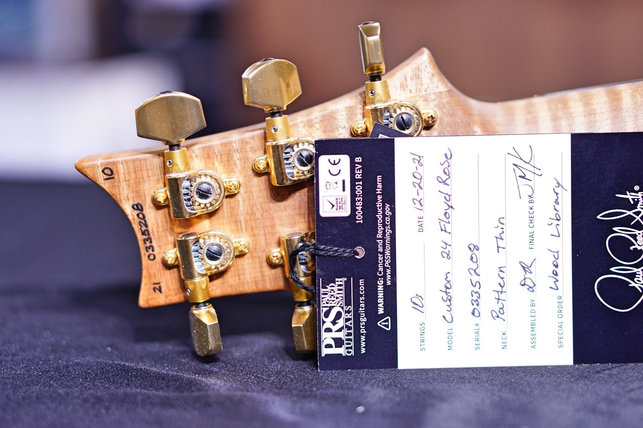 PRS Custom 24 Floyd wood library charcoal burst Torrefied maple neck run 0335208 - HIENDGUITAR PRS GUITAR