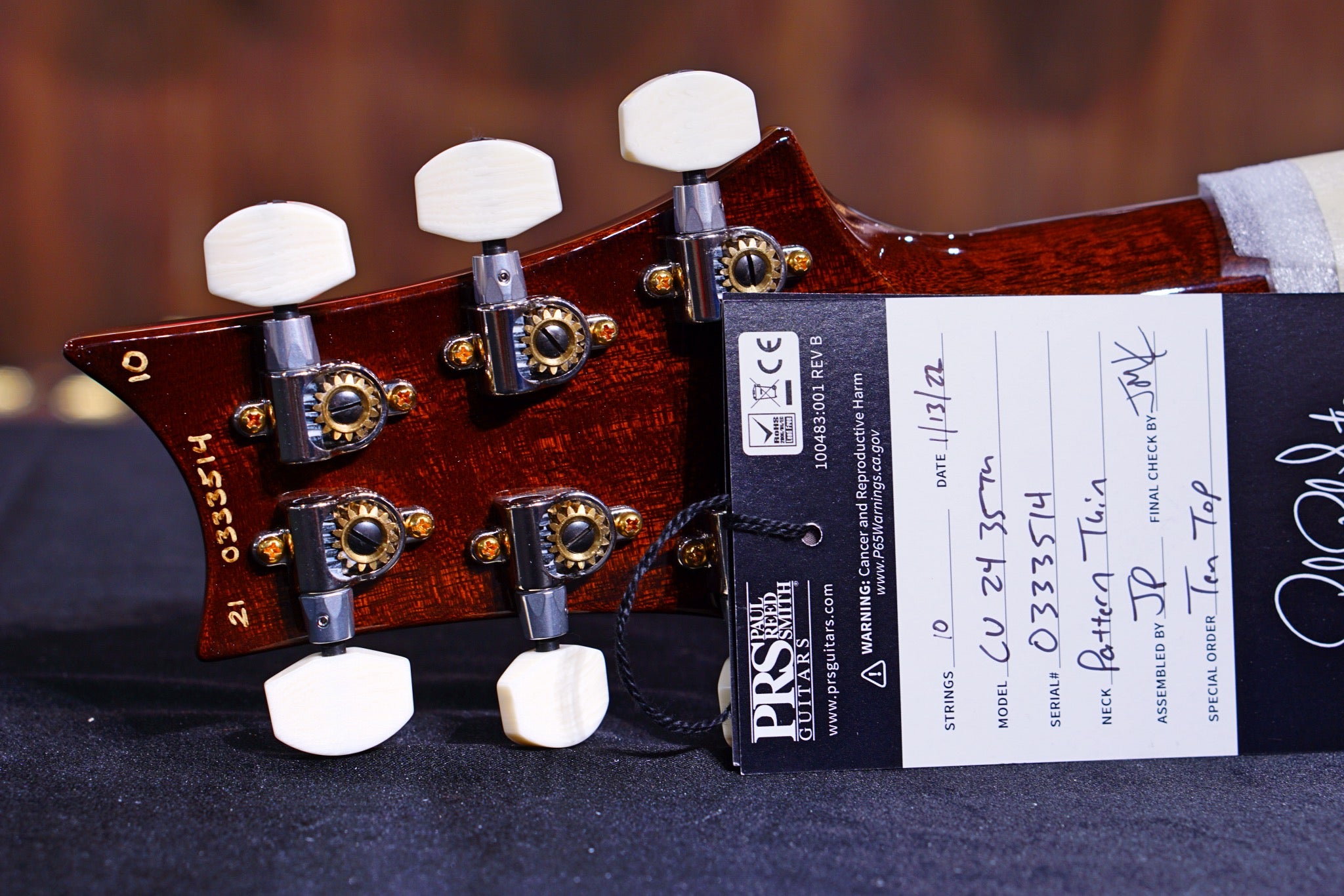 PRS 35th Anniversary Custom 24 - burnt almond 10top Thin Neck 0333514 - HIENDGUITAR PRS GUITAR