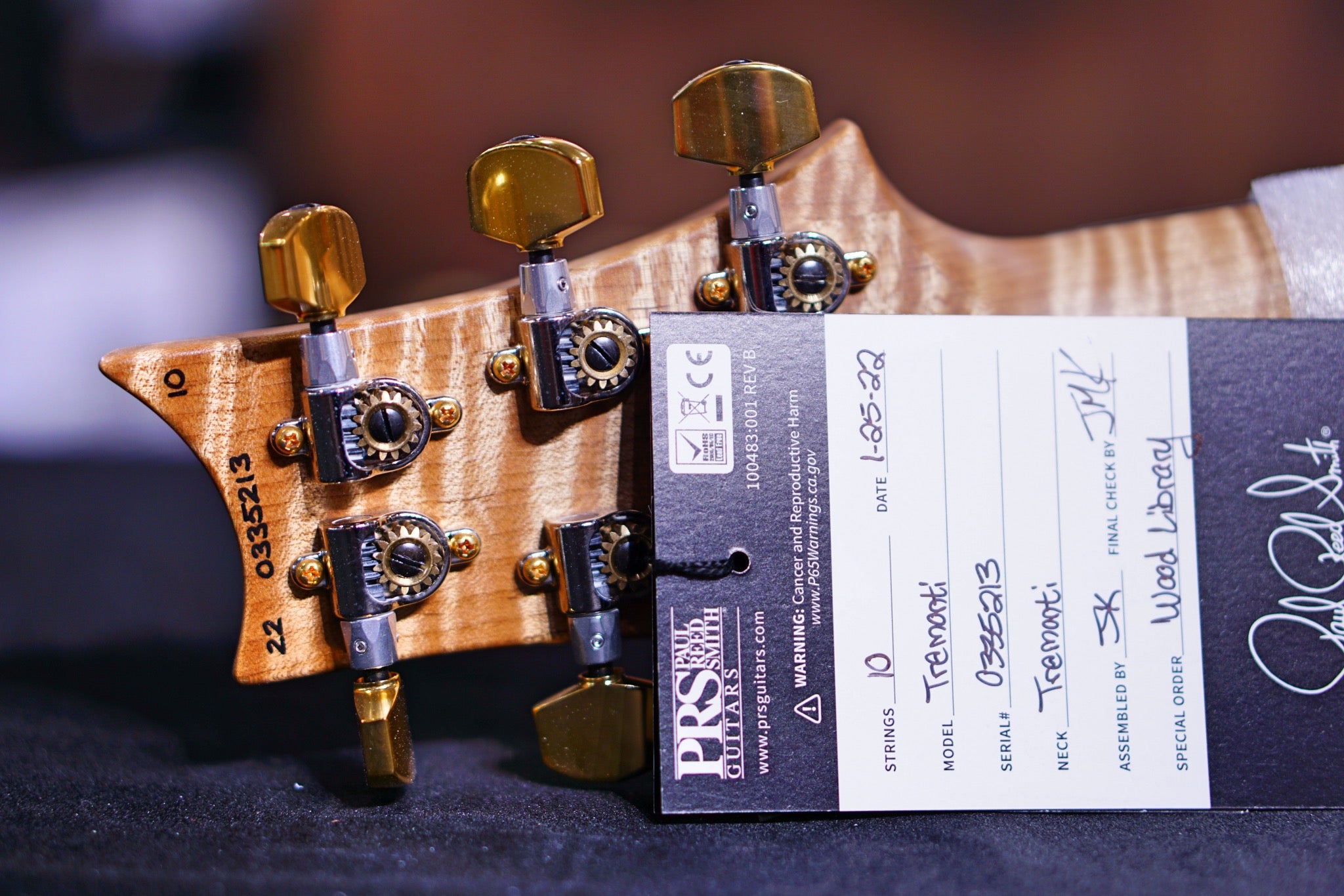 PRS Tremonti wood library river blue torrefied maple neck run 0335213 - HIENDGUITAR PRS GUITAR