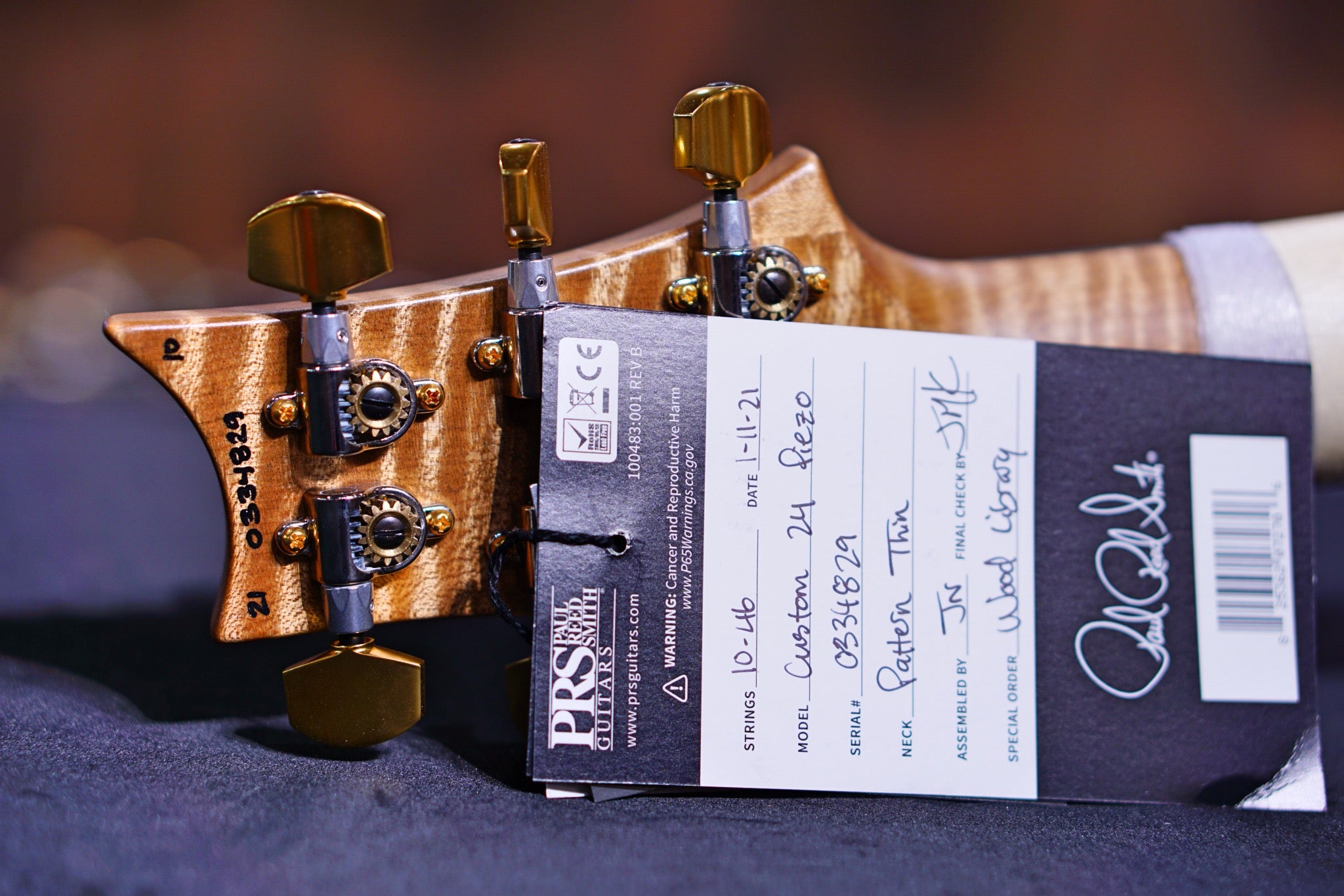 PRS Custom 24 Piezo wood library matteo verde Torrefied maple neck run 0334829 - HIENDGUITAR PRS GUITAR