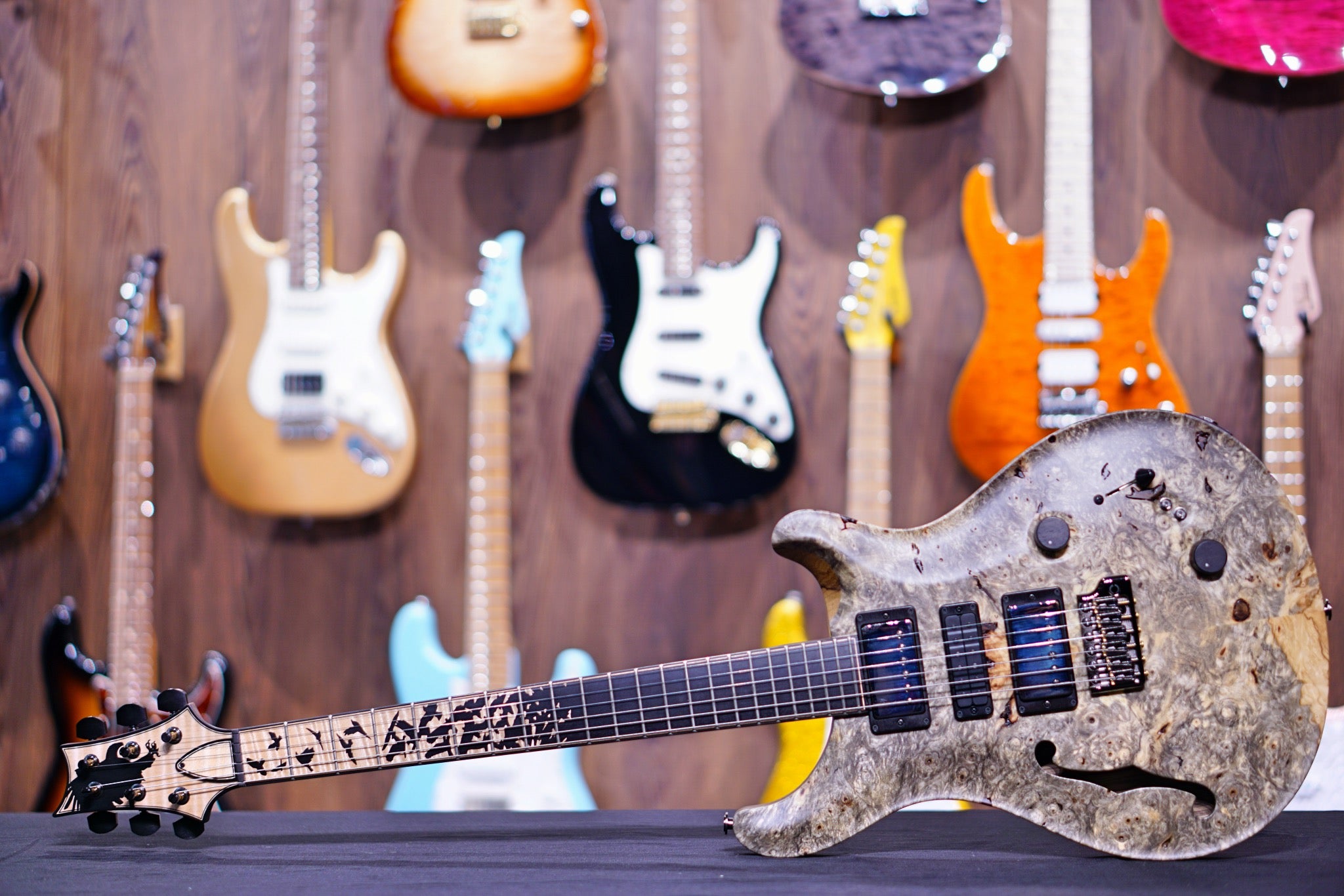 PRS Private stock Special semi hollow buckeye burl birds of a feather #8601 - HIENDGUITAR PRS GUITAR