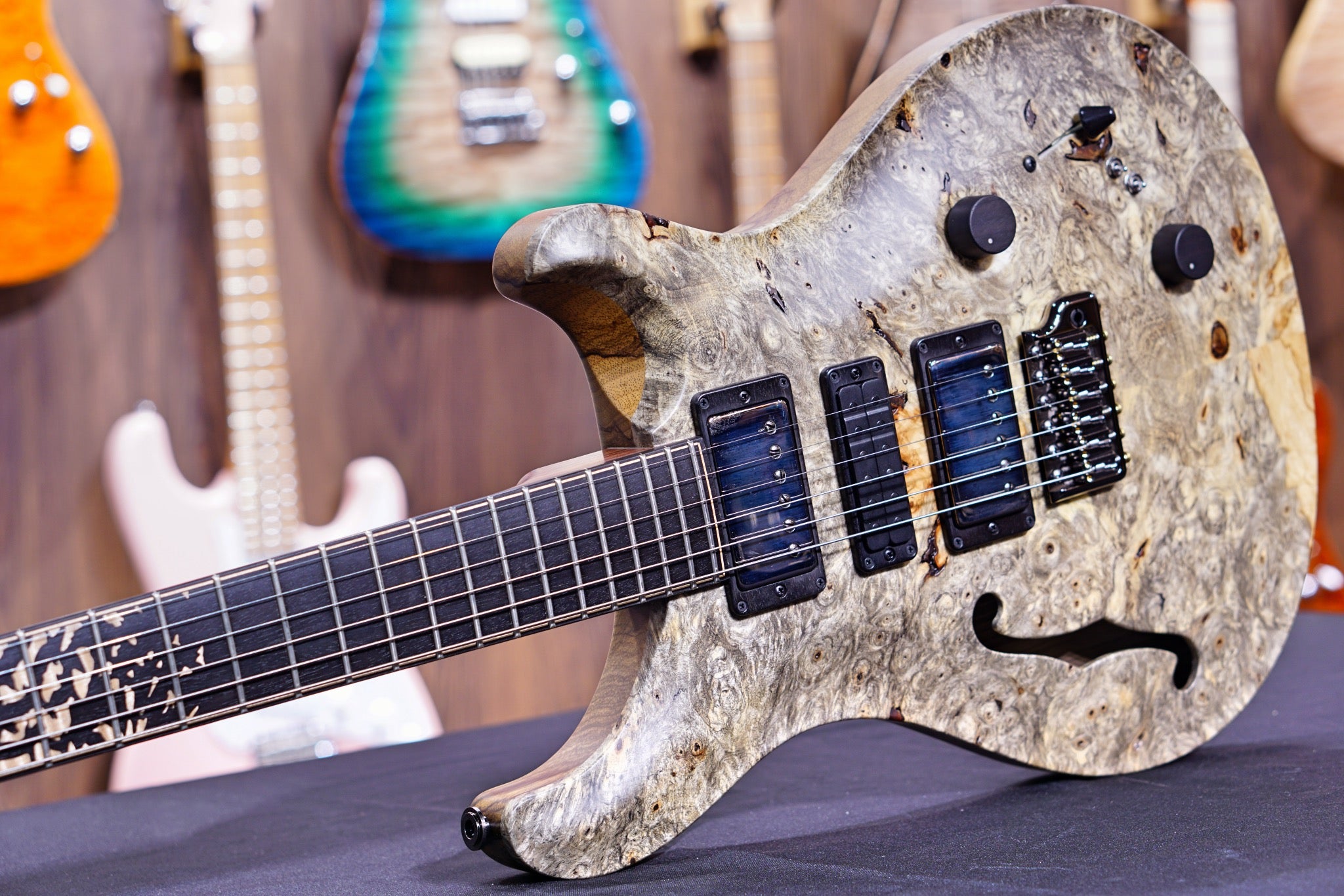 PRS Private stock Special semi hollow buckeye burl birds of a feather #8601 - HIENDGUITAR PRS GUITAR