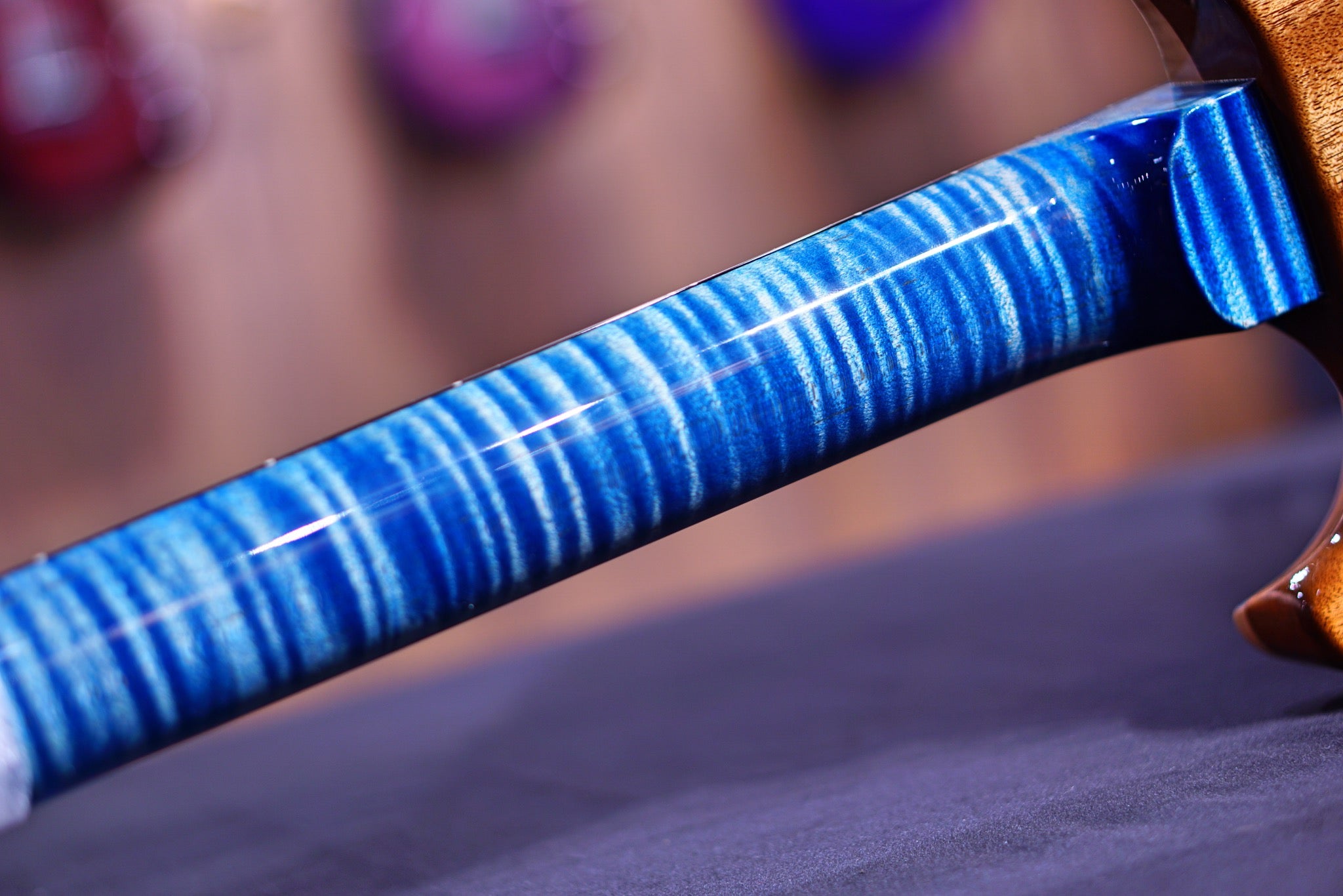 PRS Custom 24 Floyd wood library faded blue jeans stained flame neck run 0336245 - HIENDGUITAR PRS GUITAR