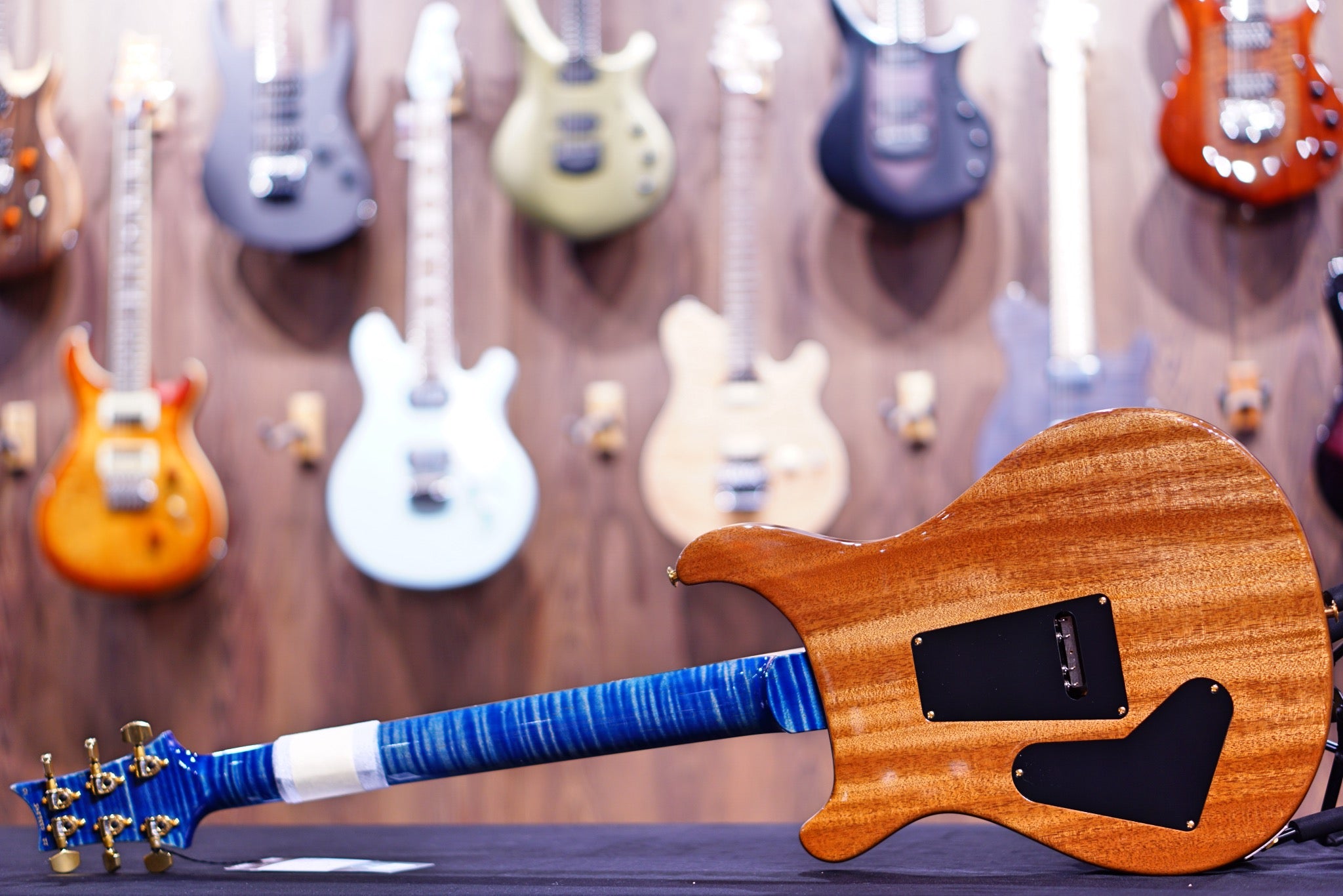 PRS Custom 24 Floyd wood library faded blue jeans stained flame neck run 0336245 - HIENDGUITAR PRS GUITAR