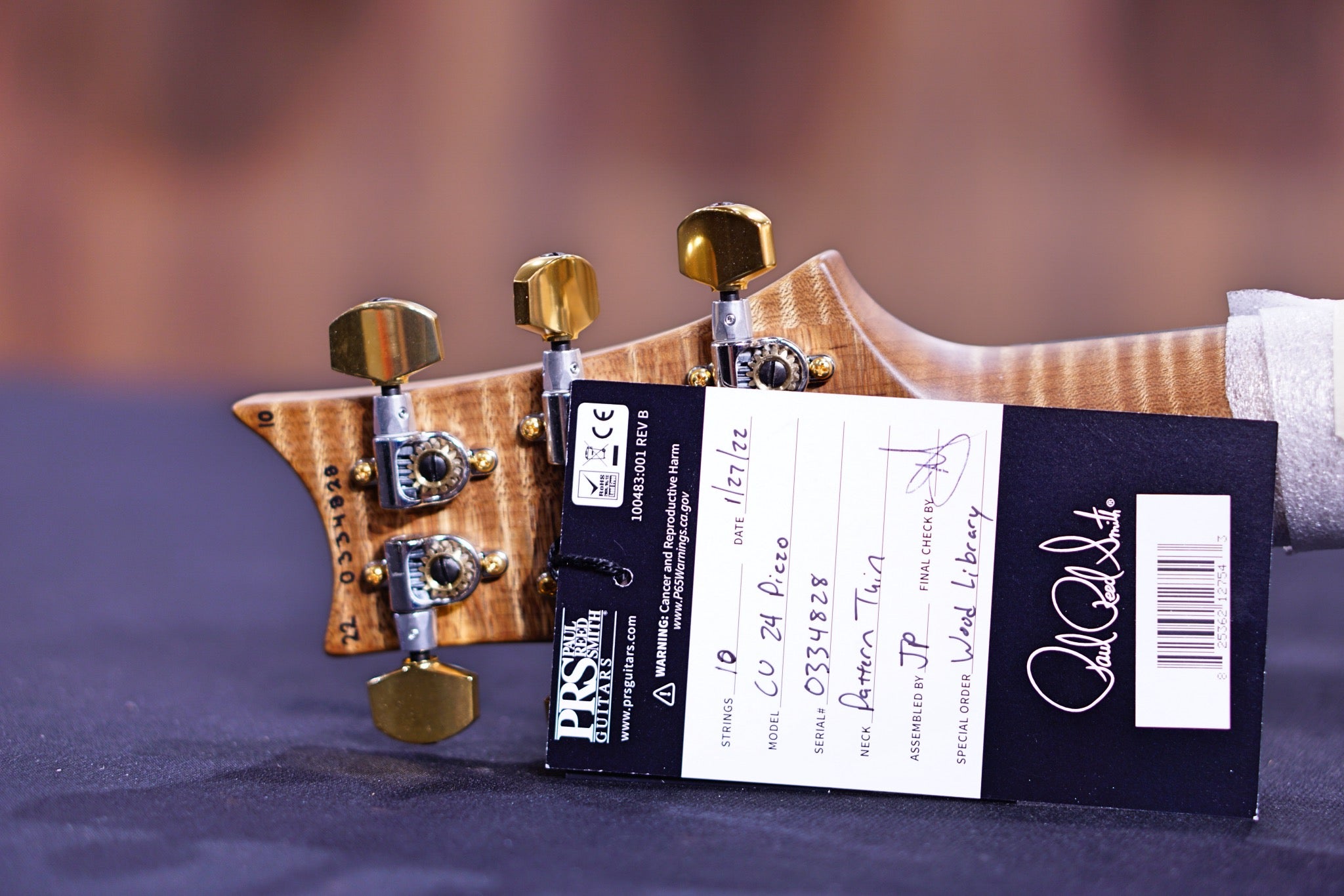 PRS Custom 24 Piezo wood library matteo verde Torrefied maple neck run 0334828 - HIENDGUITAR PRS GUITAR