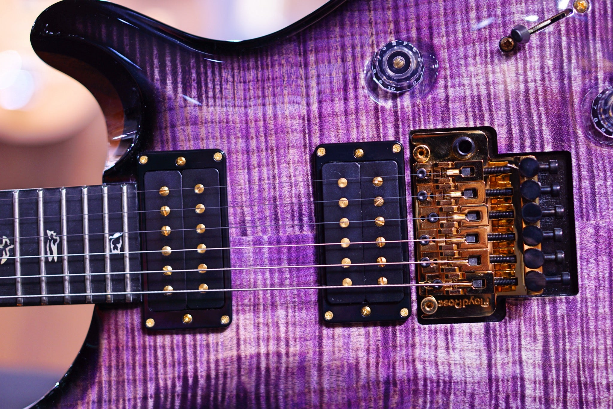 PRS Custom 24 Floyd wood library Custom color stained flame neck run 0336244 - HIENDGUITAR PRS GUITAR