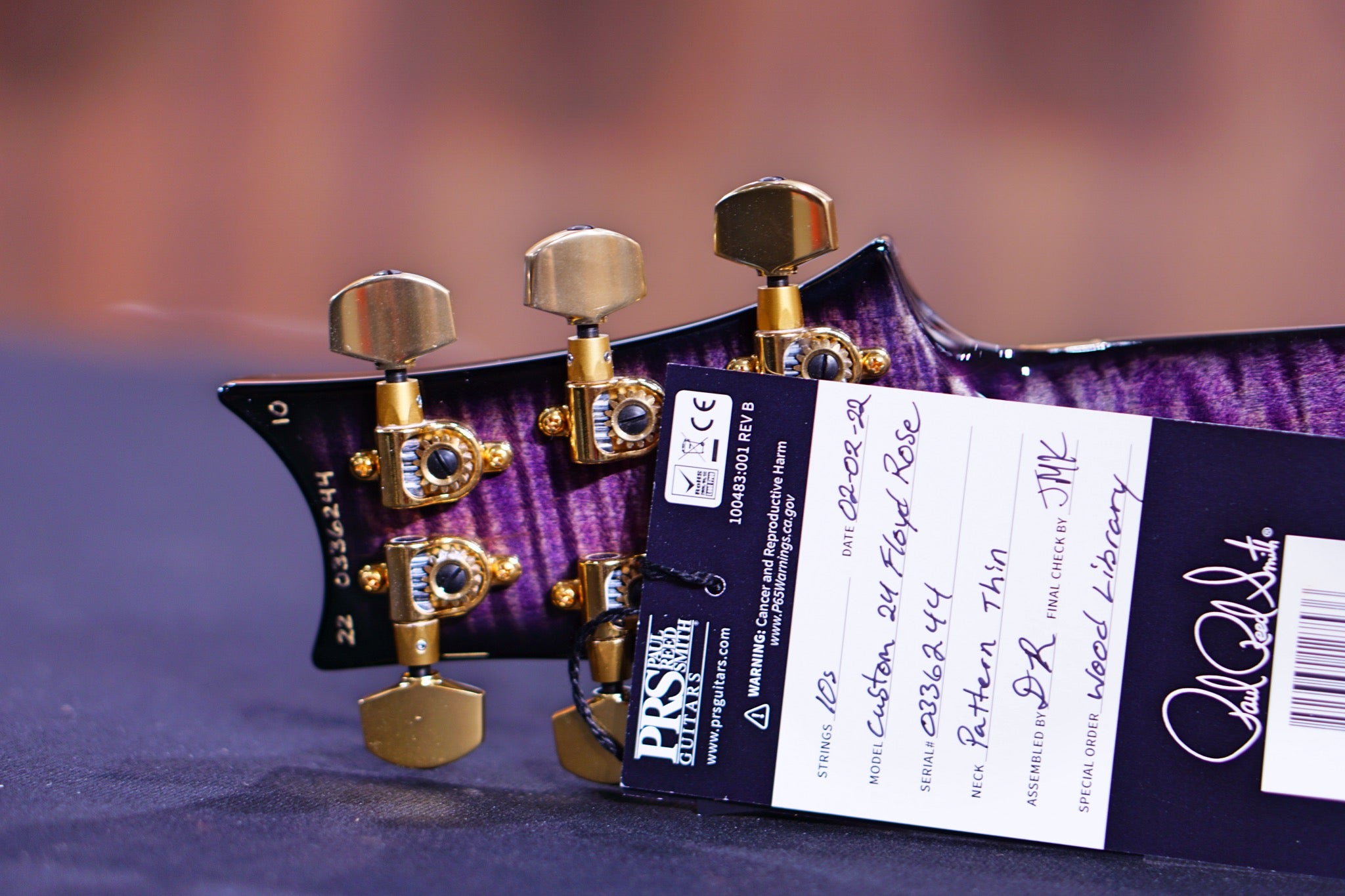 PRS Custom 24 Floyd wood library Custom color stained flame neck run 0336244 - HIENDGUITAR PRS GUITAR