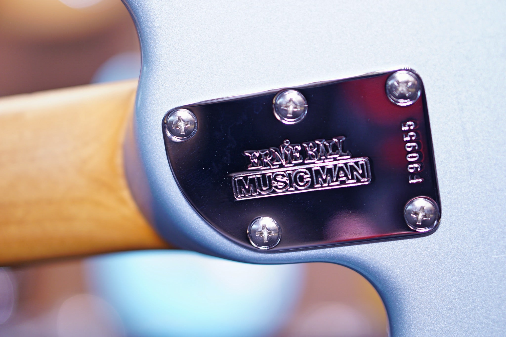 Ernie Ball Music Man StingRay Special 4 HH Bass Guitar - Firemist Silver F90955 - HIENDGUITAR Musicman bass