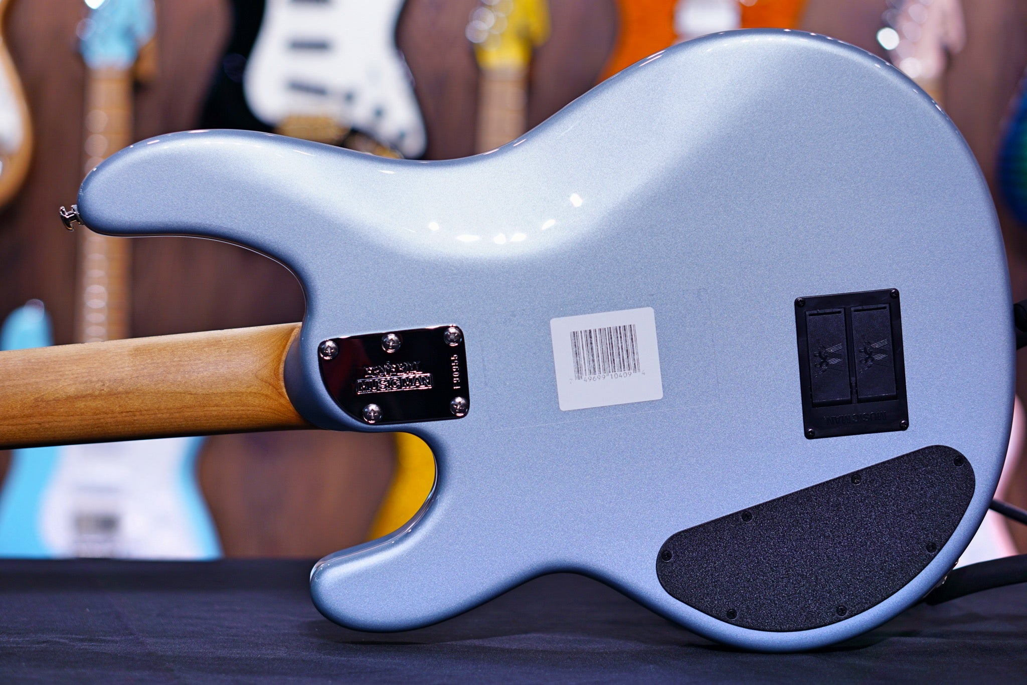 Ernie Ball Music Man StingRay Special 4 HH Bass Guitar - Firemist Silver F90955 - HIENDGUITAR Musicman bass