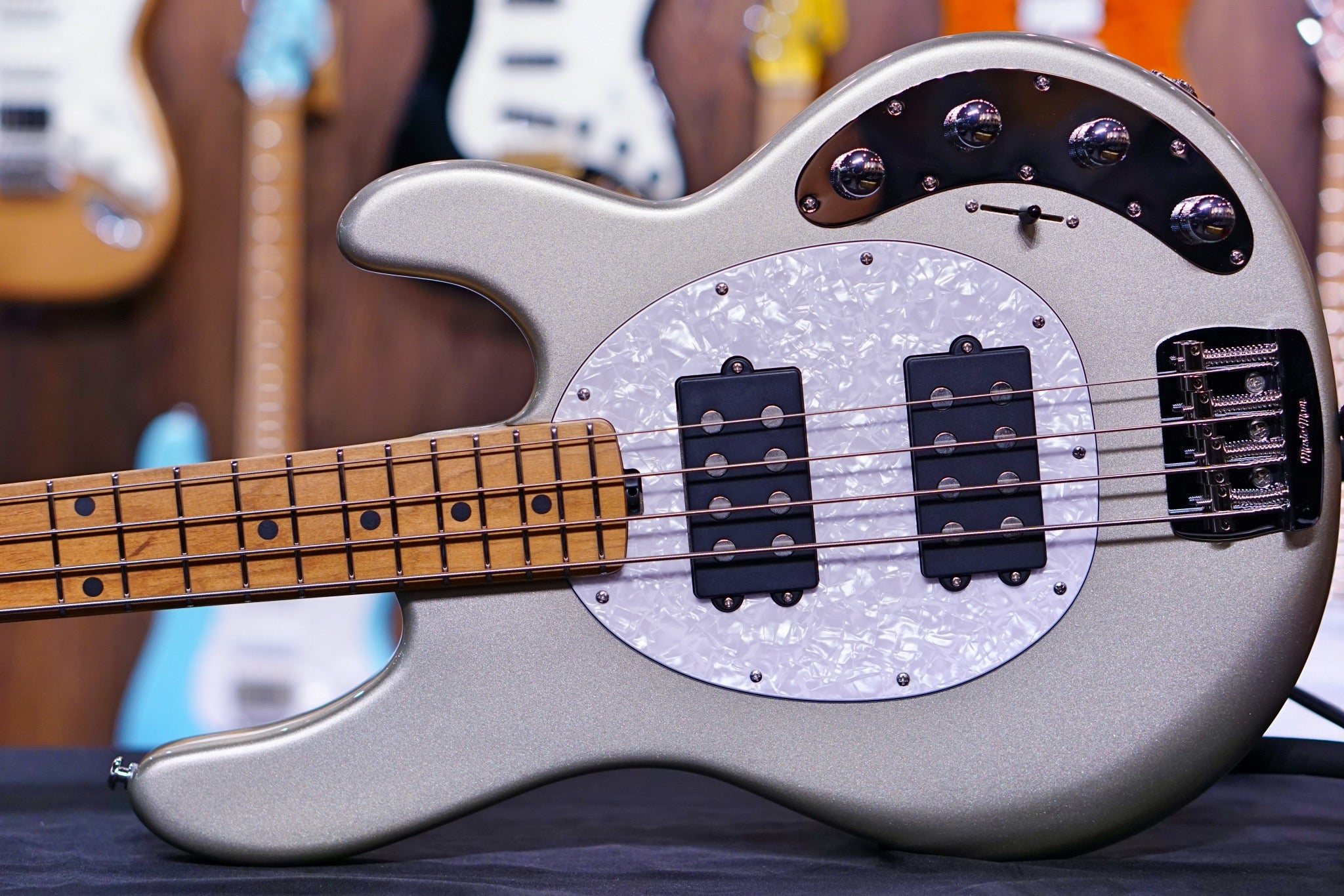 Ernie Ball Music Man StingRay Special 4 HH Bass Guitar - Ghostwood F90362 - HIENDGUITAR Musicman bass