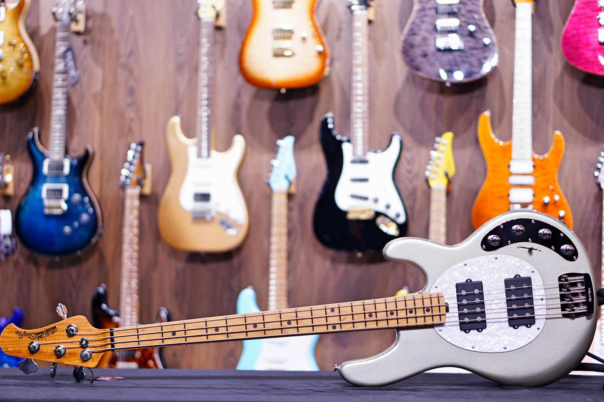 Ernie Ball Music Man StingRay Special 4 HH Bass Guitar - Ghostwood F90362 - HIENDGUITAR Musicman bass