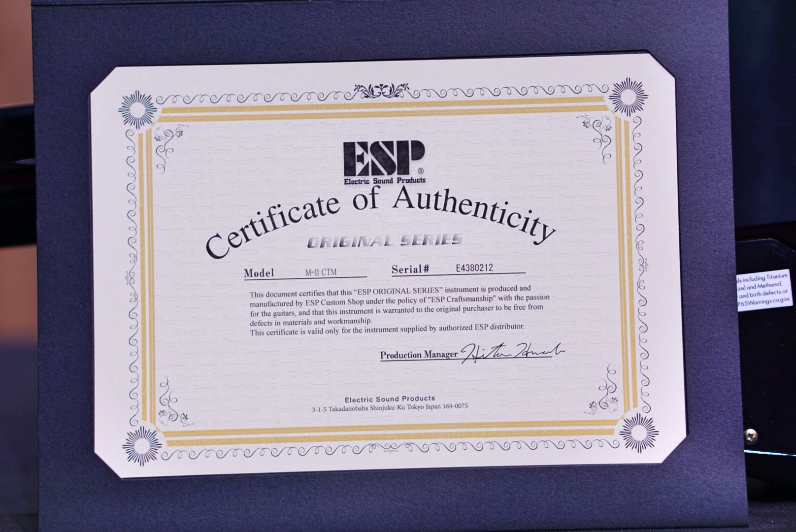 ESP ORIGINAL M-II CTM TANZANITE E4380212 - HIENDGUITAR ESP GUITAR