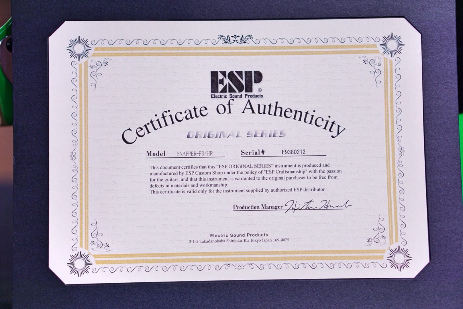 ESP Original SNAPPER FR Neon green E9380212 - HIENDGUITAR esp GUITAR