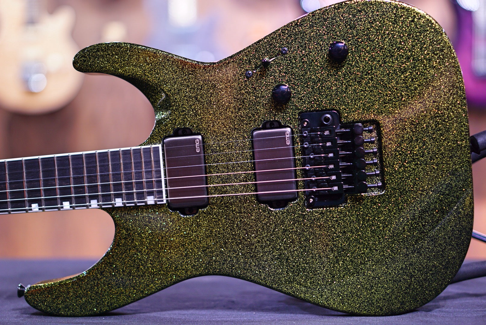 ESP Original M-II CTM Canary yellow Sparkle Granite E9141212 - HIENDGUITAR ESP GUITAR