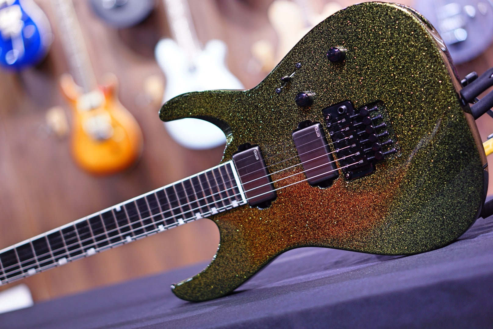 ESP Original M-II CTM Canary yellow Sparkle Granite E9141212 - HIENDGUITAR ESP GUITAR