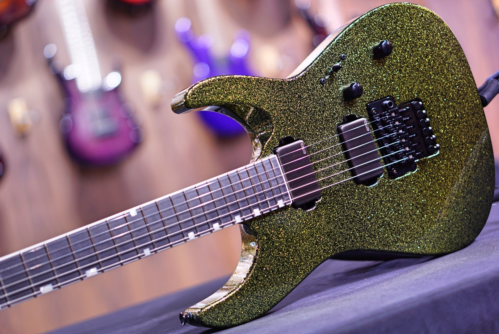 ESP Original M-II CTM Canary yellow Sparkle Granite E9141212 - HIENDGUITAR ESP GUITAR