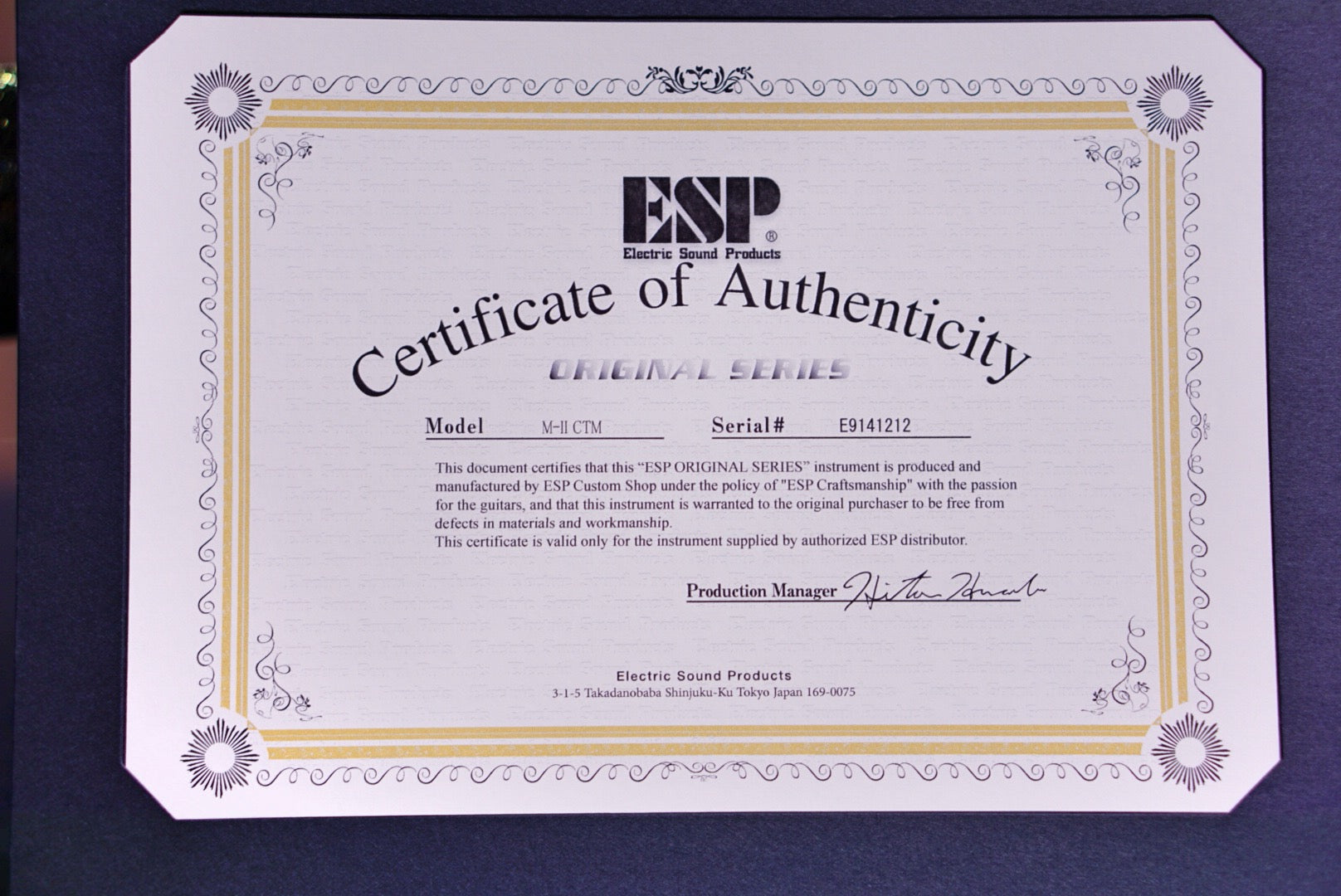 ESP Original M-II CTM Canary yellow Sparkle Granite E9141212 - HIENDGUITAR ESP GUITAR