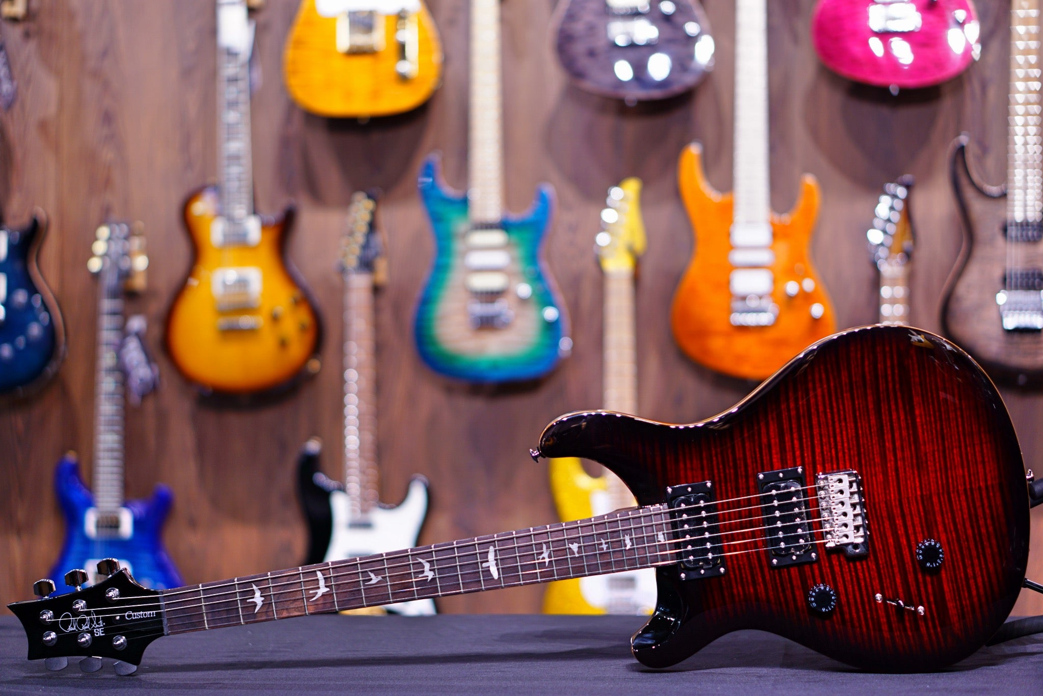 PRS SE lefty Custom 24 fire red - HIENDGUITAR PRS SE GUITAR
