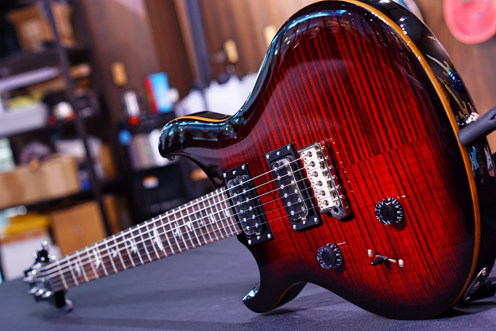 PRS SE lefty Custom 24 fire red - HIENDGUITAR PRS SE GUITAR