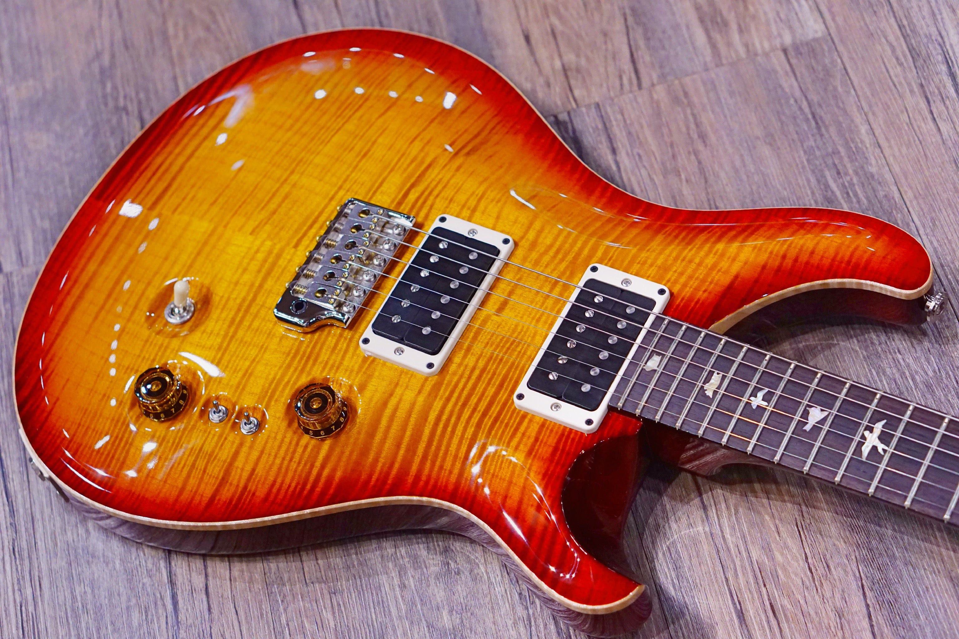PRS 35th Anniversary Custom 24 - Dark cherry sunburst with Pattern Thin Neck 0306114 - HIENDGUITAR PRS GUITAR