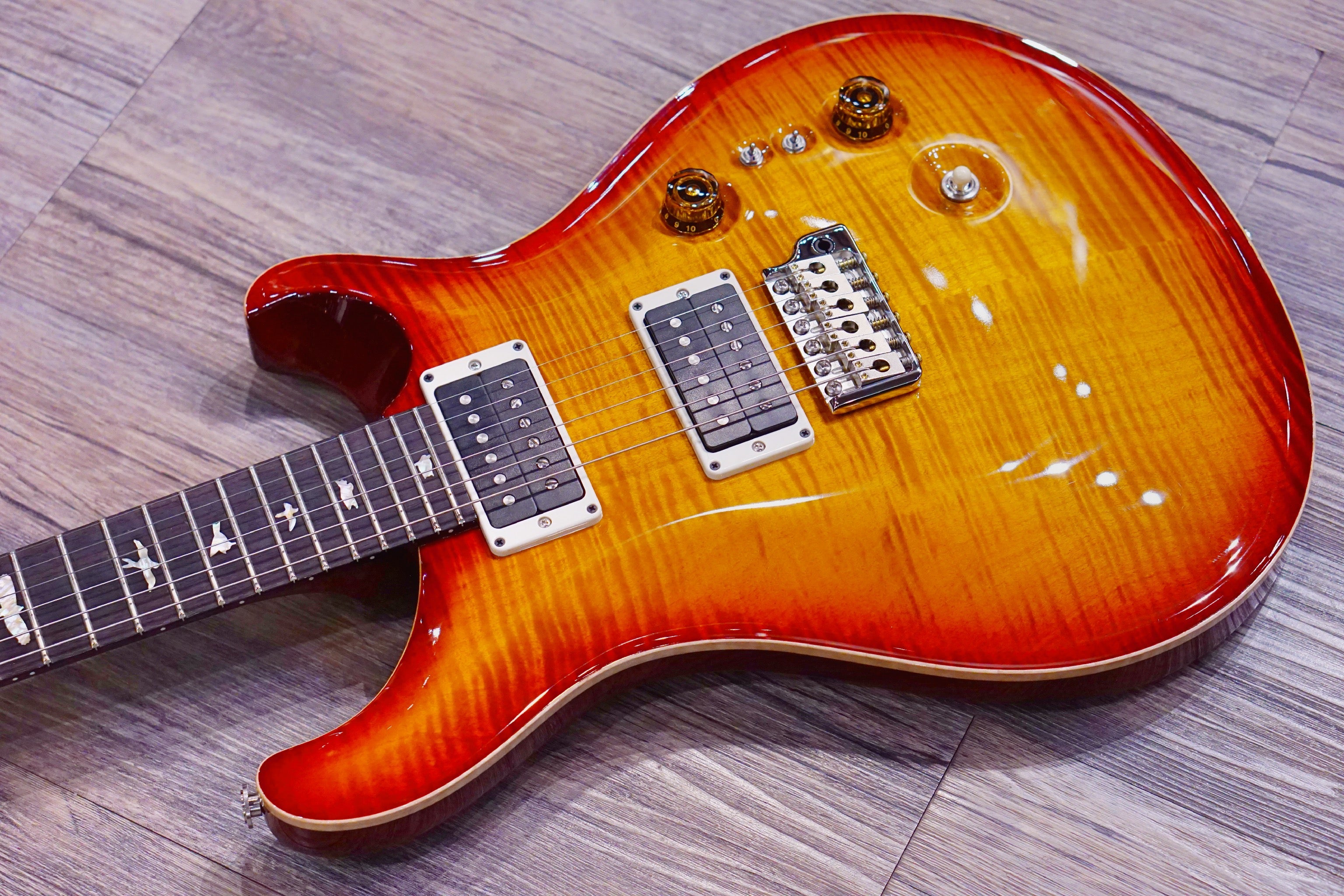 PRS 35th Anniversary Custom 24 - Dark cherry sunburst with Pattern Thin Neck 0306114 - HIENDGUITAR PRS GUITAR