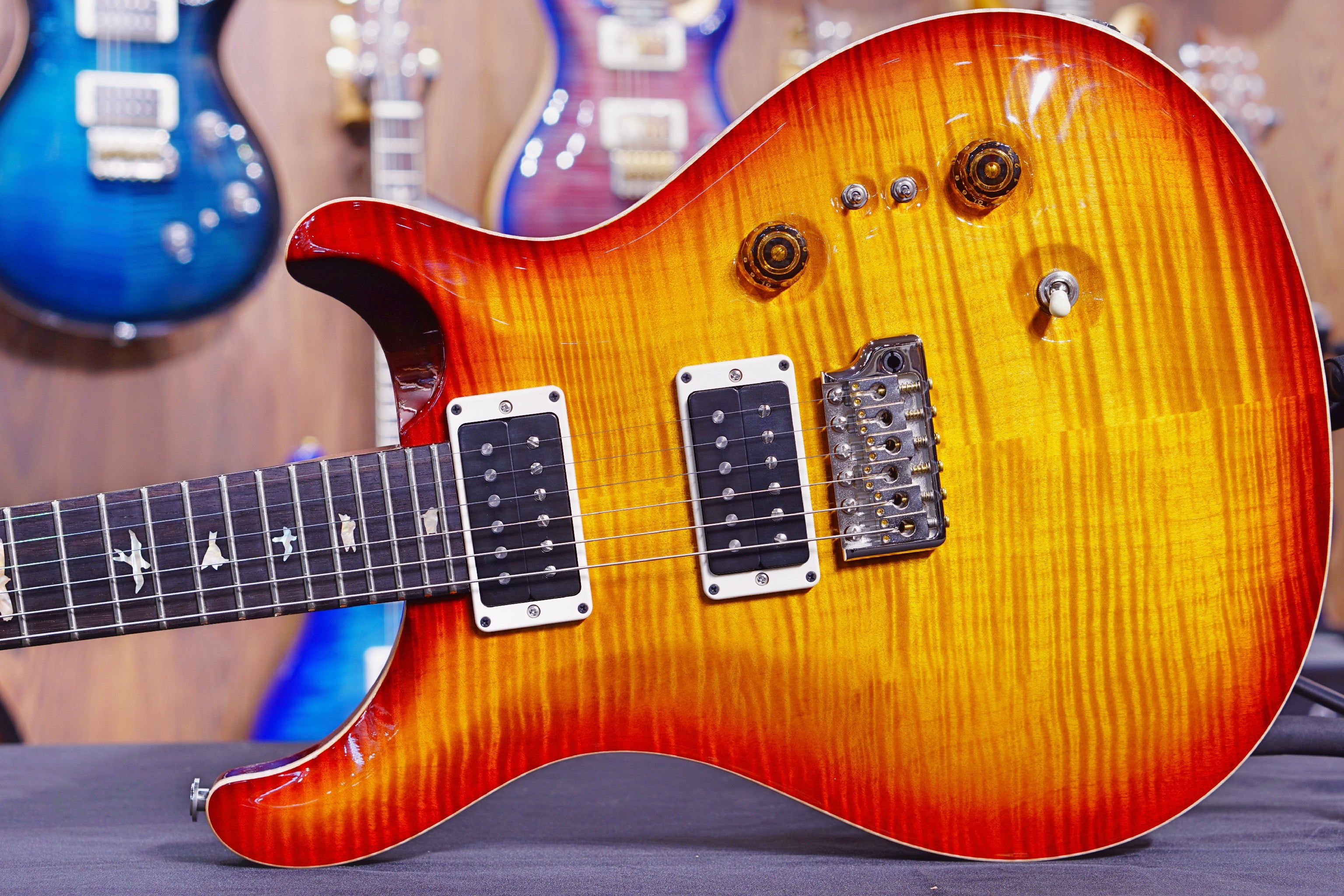 PRS 35th Anniversary Custom 24 - Dark cherry sunburst with Pattern Thin Neck 0306114 - HIENDGUITAR PRS GUITAR