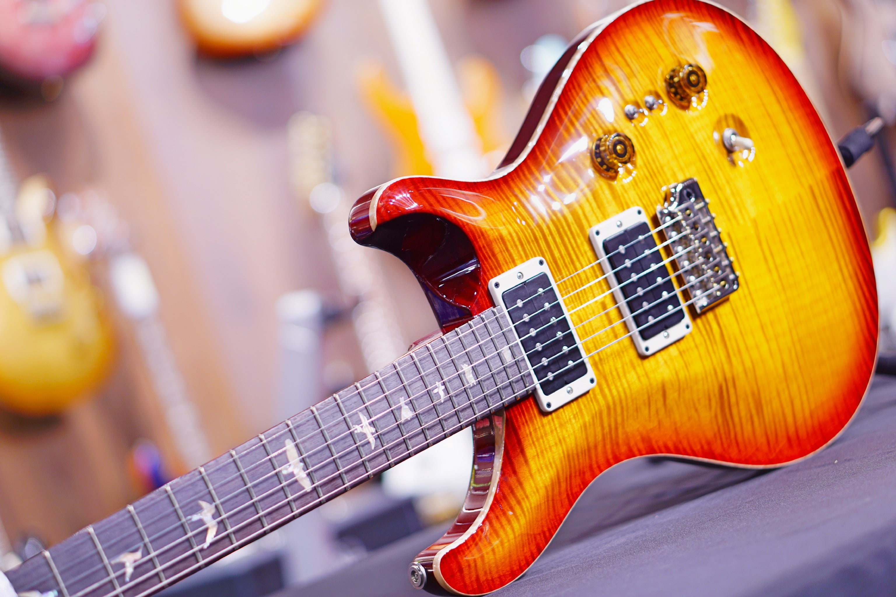 PRS 35th Anniversary Custom 24 - Dark cherry sunburst with Pattern Thin Neck 0306114 - HIENDGUITAR PRS GUITAR