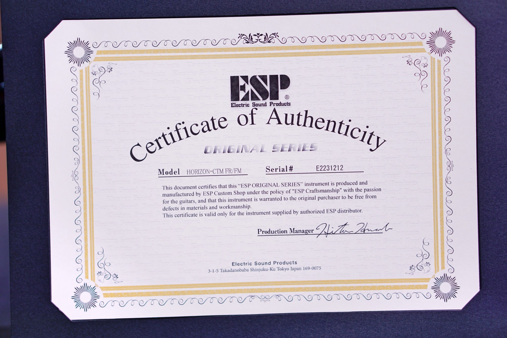 ESP Horizon FR CTM indigo purple E2231212 - HIENDGUITAR ESP GUITAR