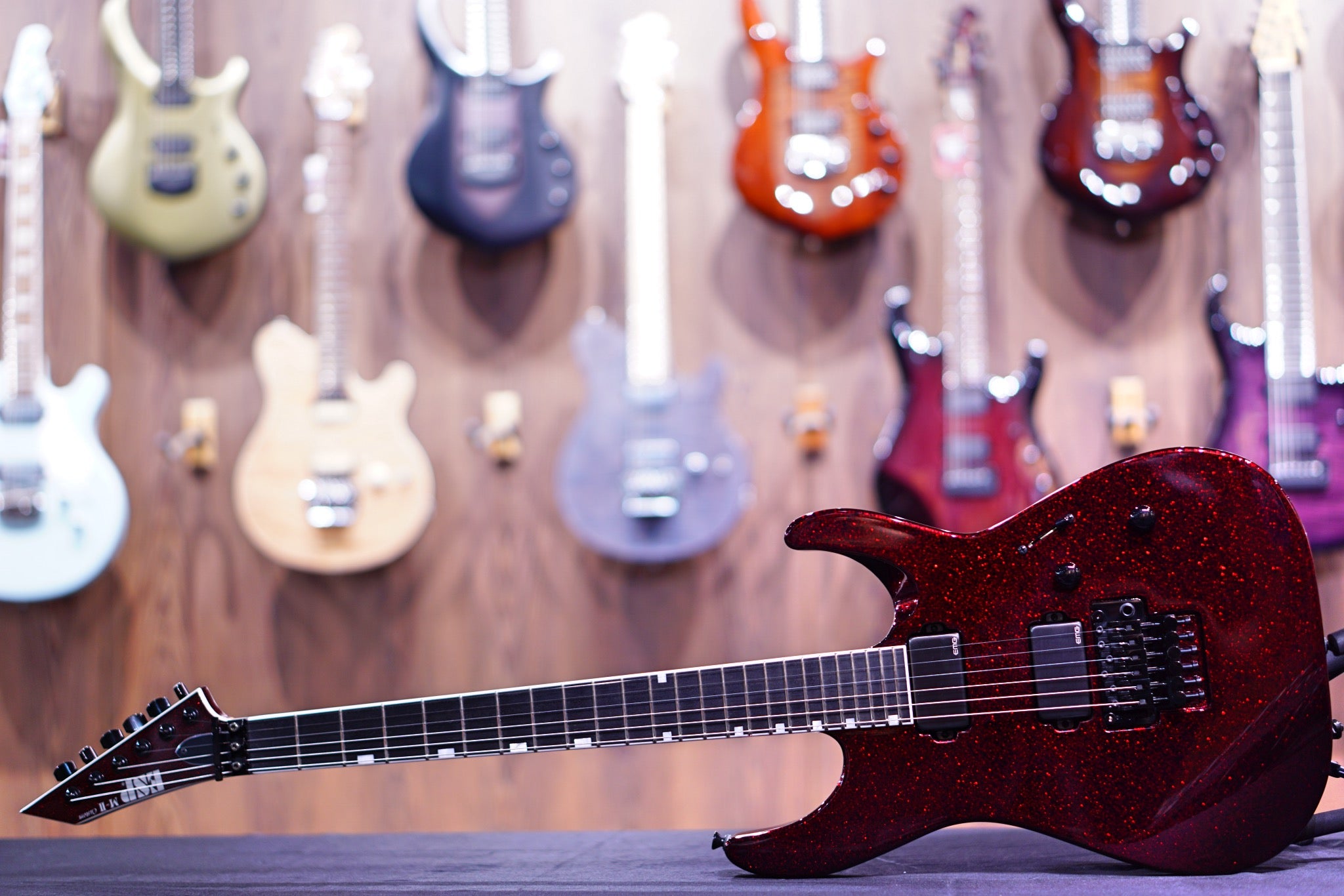 ESP Original M-II CTM red Sparkle Granite E3731212 - HIENDGUITAR ESP GUITAR