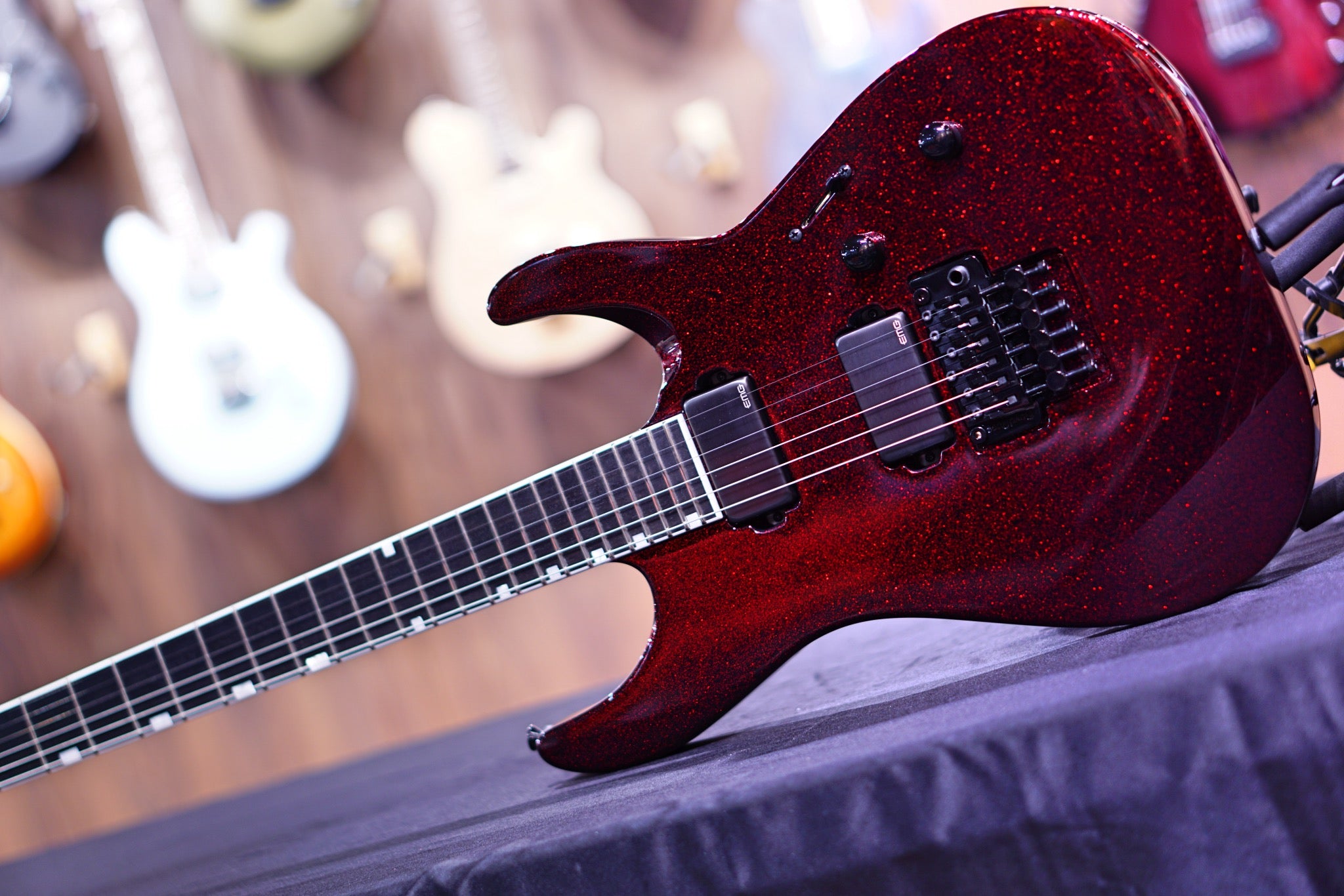 ESP Original M-II CTM red Sparkle Granite E3731212 - HIENDGUITAR ESP GUITAR