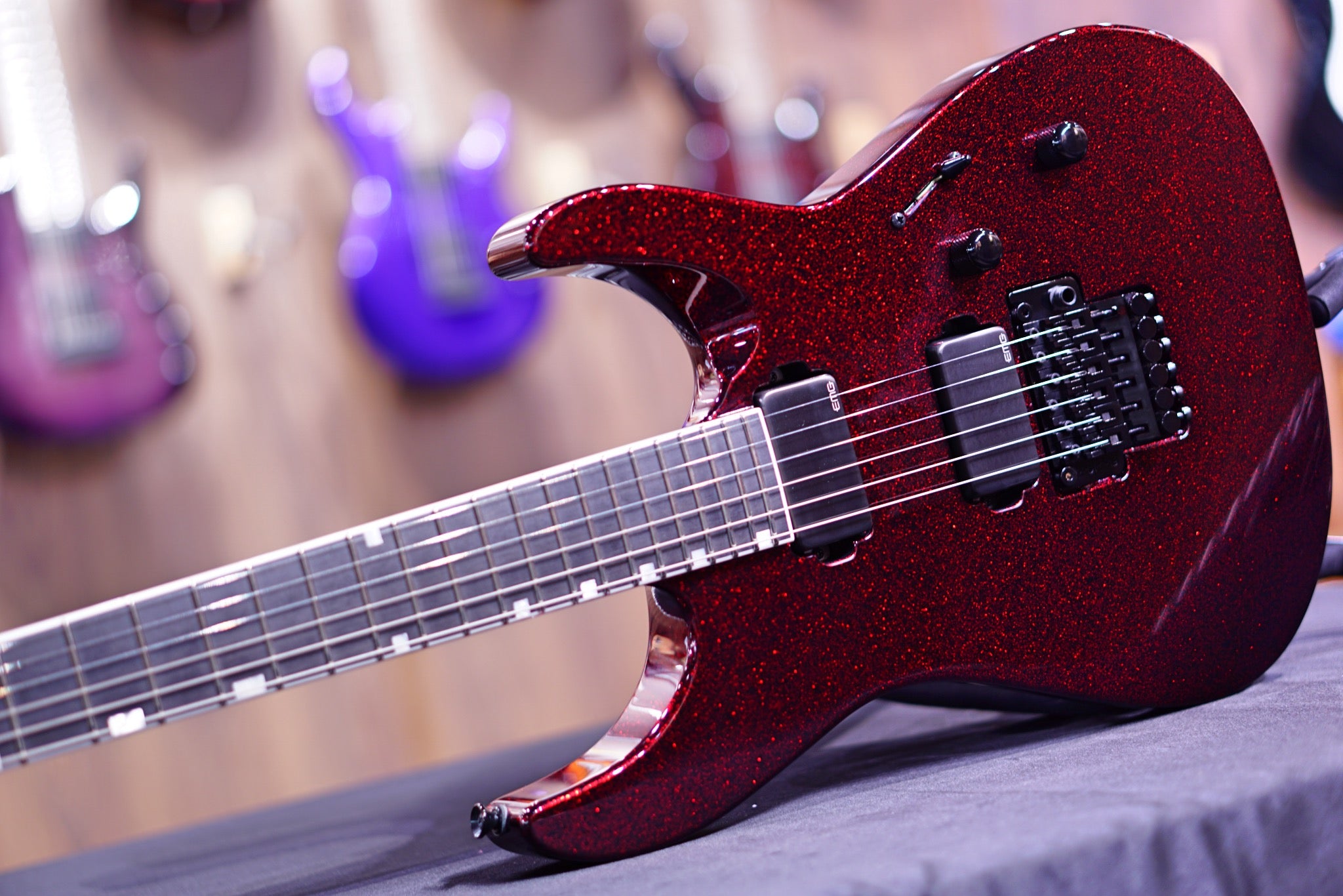 ESP Original M-II CTM red Sparkle Granite E3731212 - HIENDGUITAR ESP GUITAR