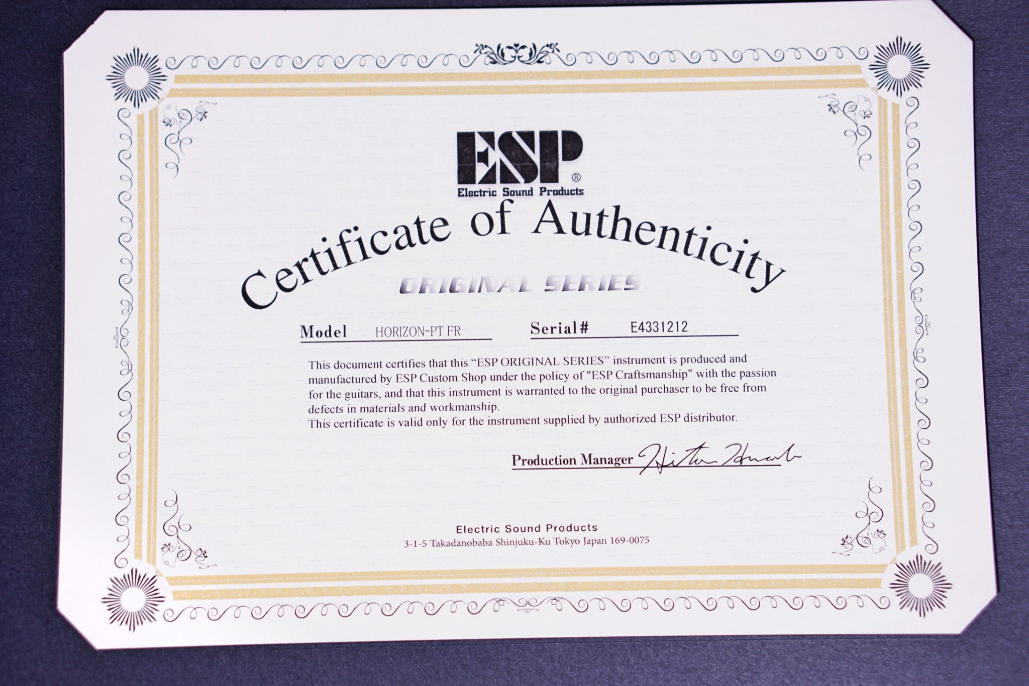 ESP horizon-PT FR Tanzanite gold package E4331212 - HIENDGUITAR ESP GUITAR