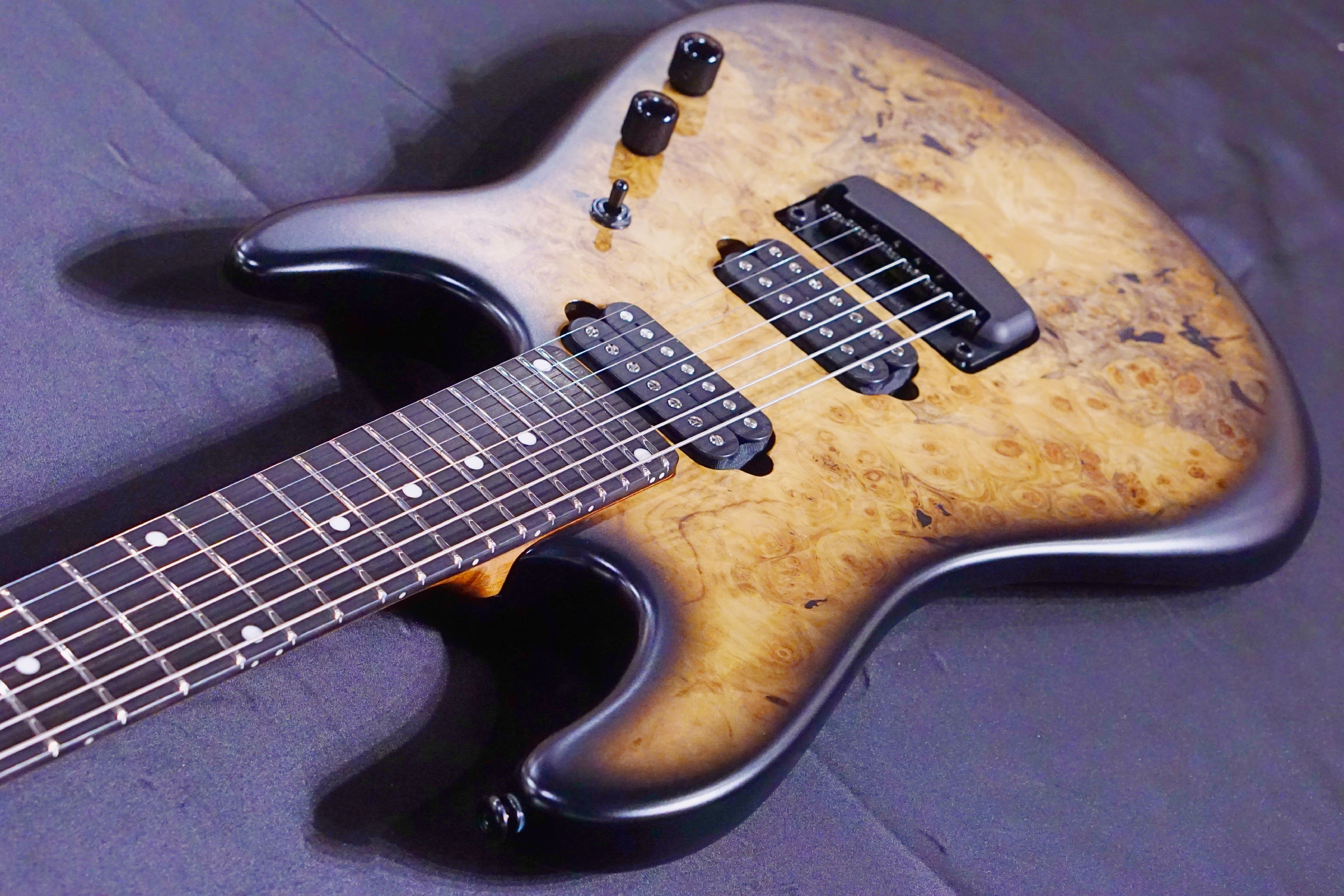 Ernie Ball Music Man Jason Richardson Signature Cutlass HH 7-String - Natural Buckeye Burl S06066 - HIENDGUITAR Musicman GUITAR