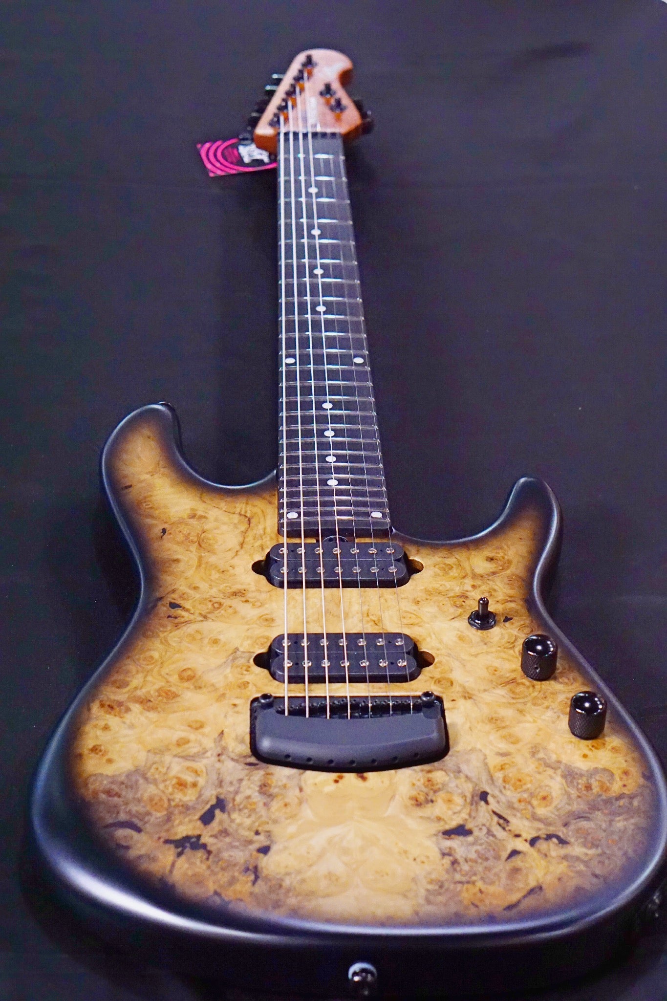 Ernie Ball Music Man Jason Richardson Signature Cutlass HH 7-String - Natural Buckeye Burl S06066 - HIENDGUITAR Musicman GUITAR