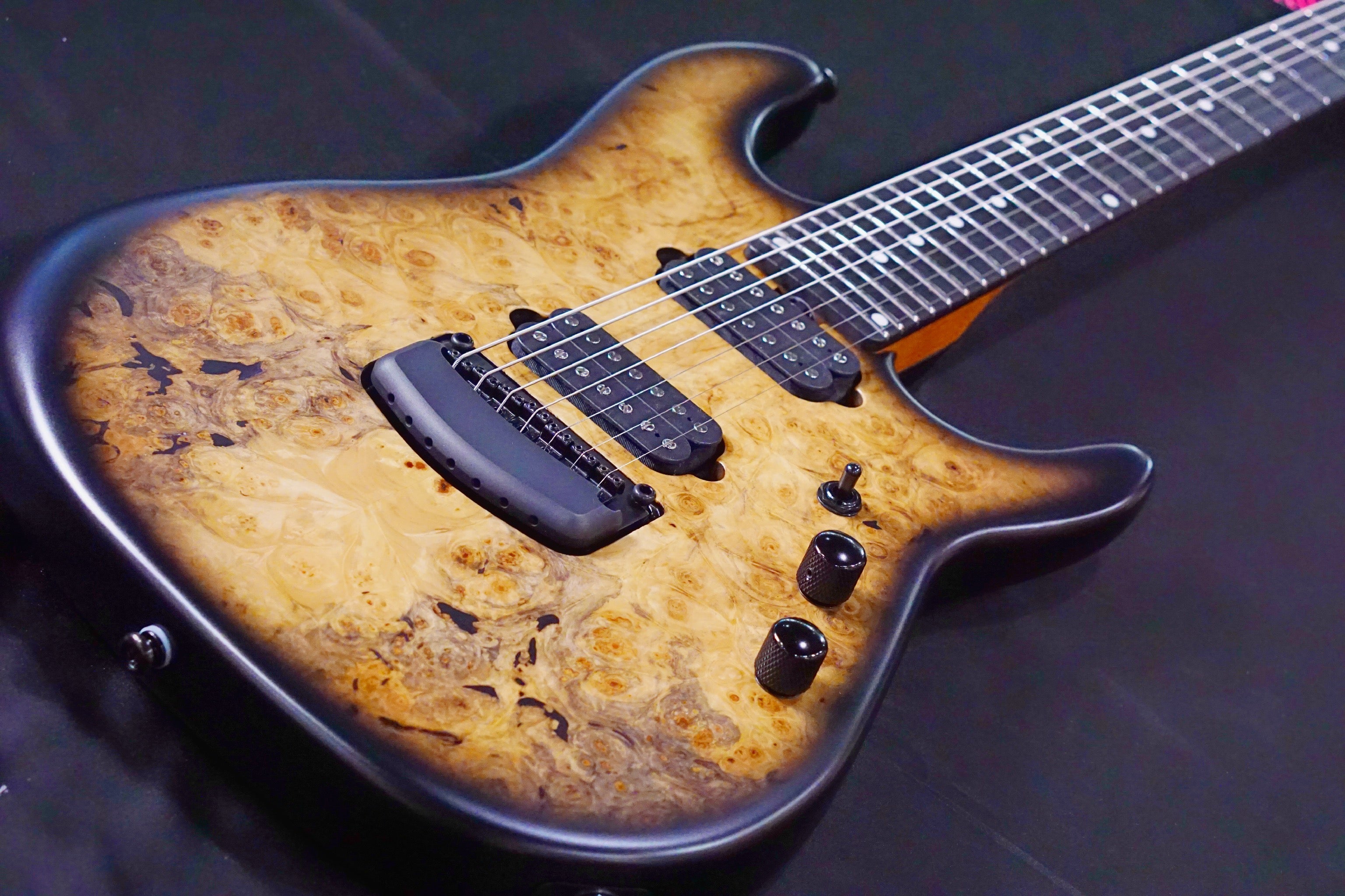 Ernie Ball Music Man Jason Richardson Signature Cutlass HH 7-String - Natural Buckeye Burl S06066 - HIENDGUITAR Musicman GUITAR