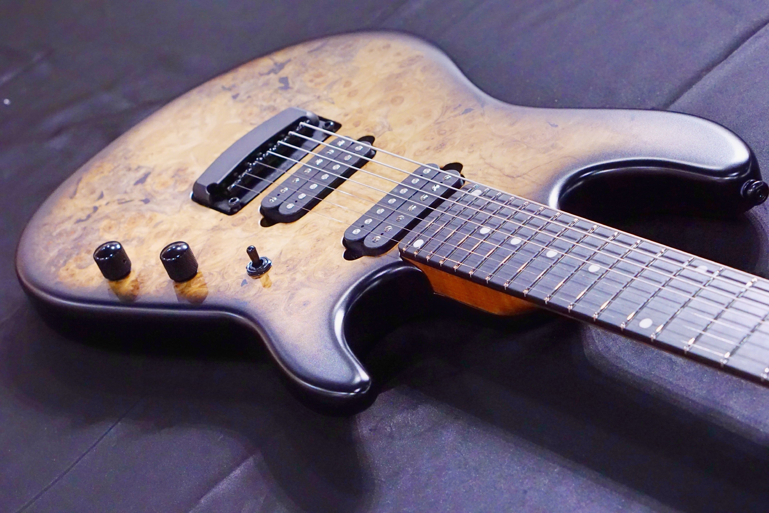 Ernie Ball Music Man Jason Richardson Signature Cutlass HH 7-String - Natural Buckeye Burl S06066 - HIENDGUITAR Musicman GUITAR