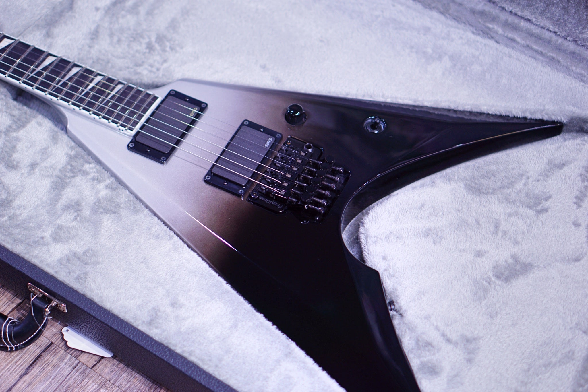 ESP E-II ARROW FR Black silver fade ES5263213 - HIENDGUITAR E-II GUITAR