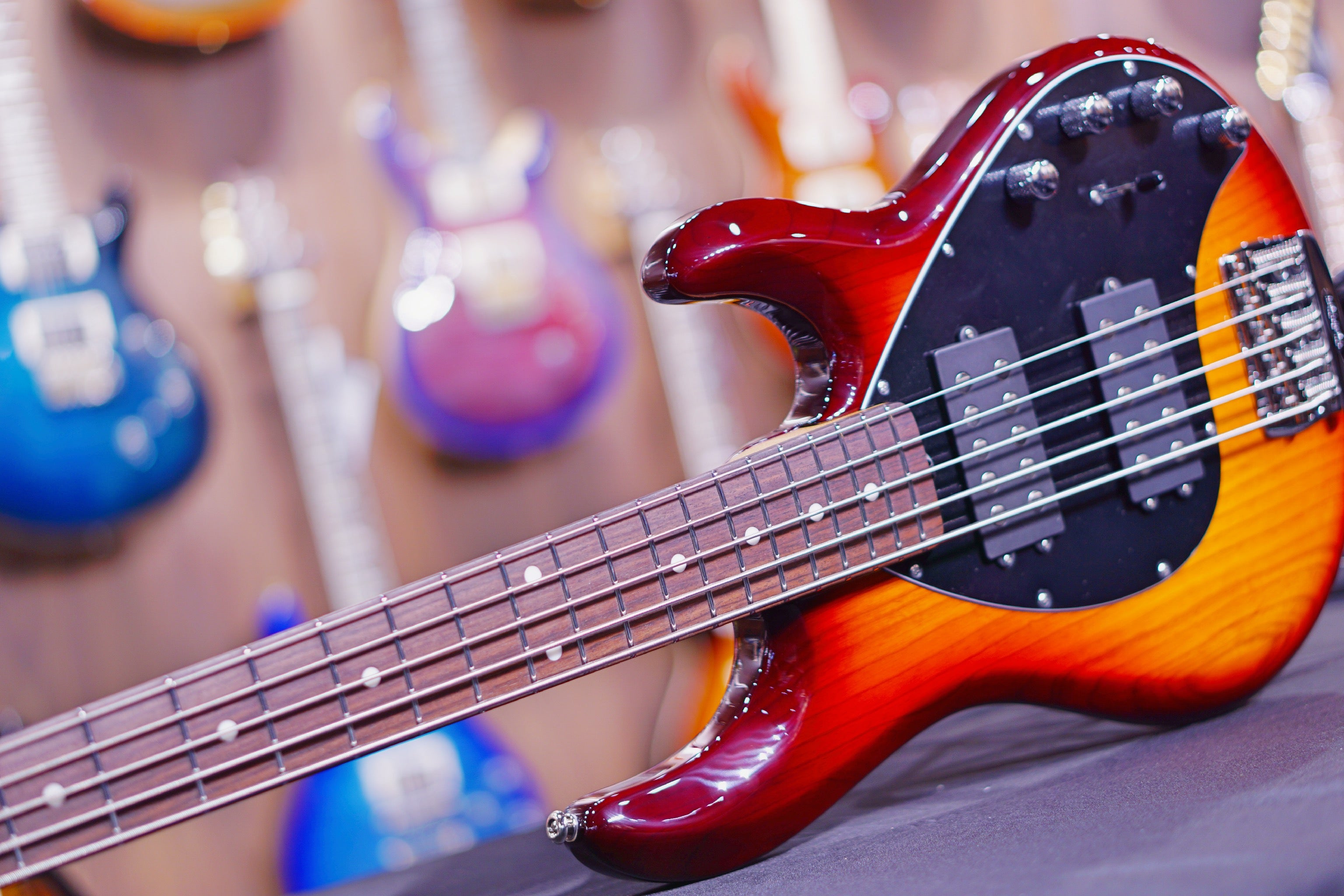 Ernie Ball Music Man StingRay 5 Special HH Bass Guitar - Burnt Amber with Maple Fingerboard F83624 - HIENDGUITAR Musicman bass