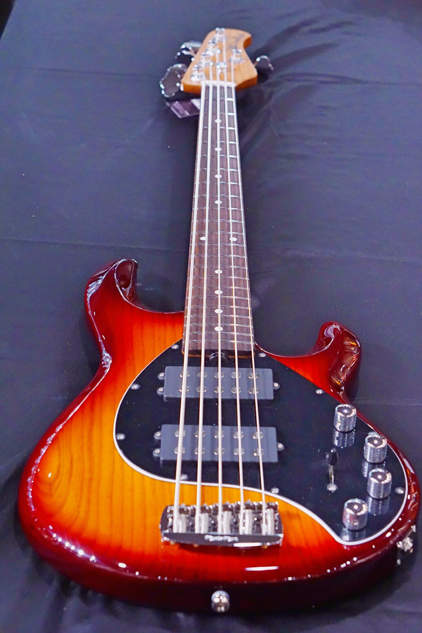 Ernie Ball Music Man StingRay 5 Special HH Bass Guitar - Burnt Amber with Maple Fingerboard F83624 - HIENDGUITAR Musicman bass