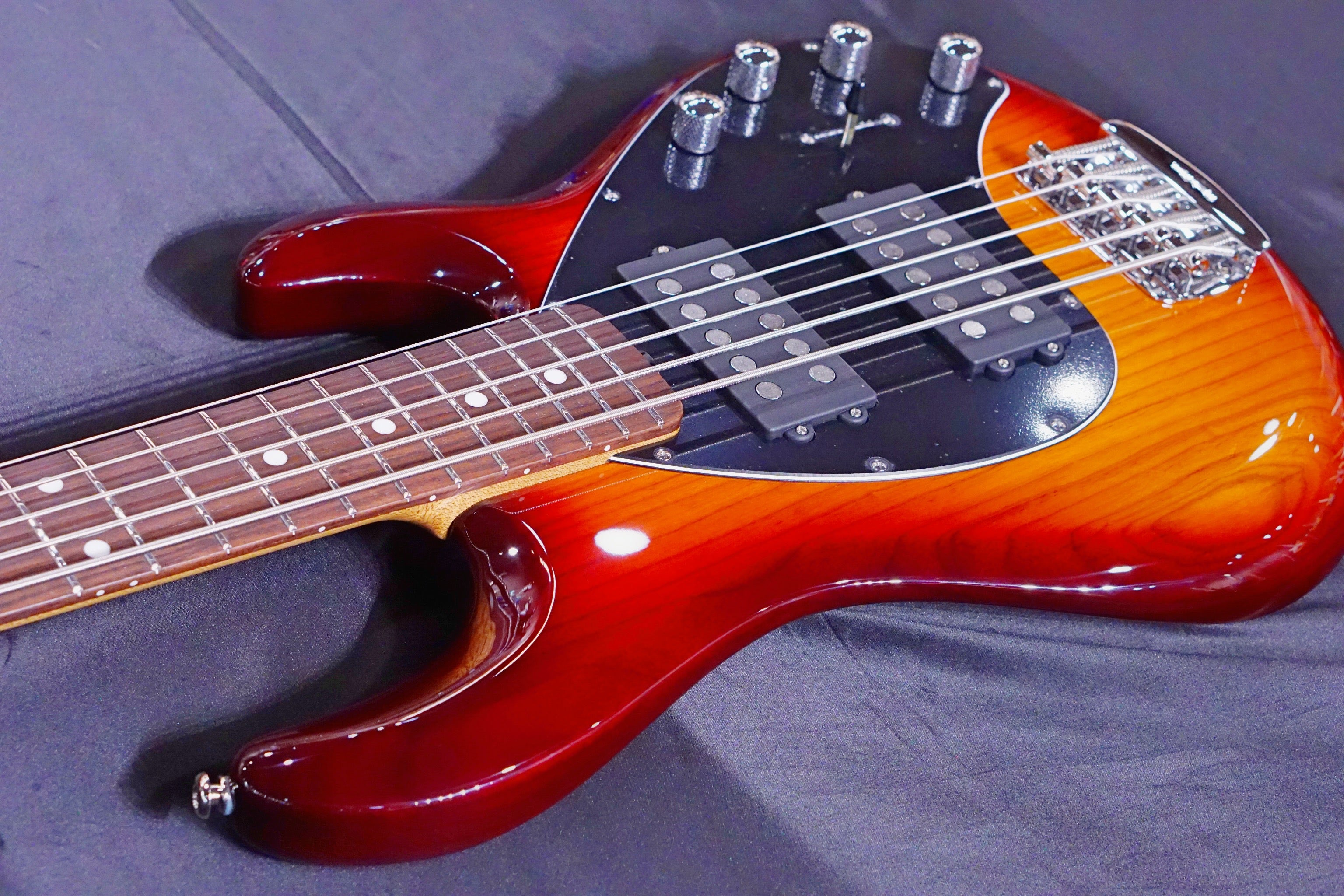 Ernie Ball Music Man StingRay 5 Special HH Bass Guitar - Burnt Amber with Maple Fingerboard F83624 - HIENDGUITAR Musicman bass