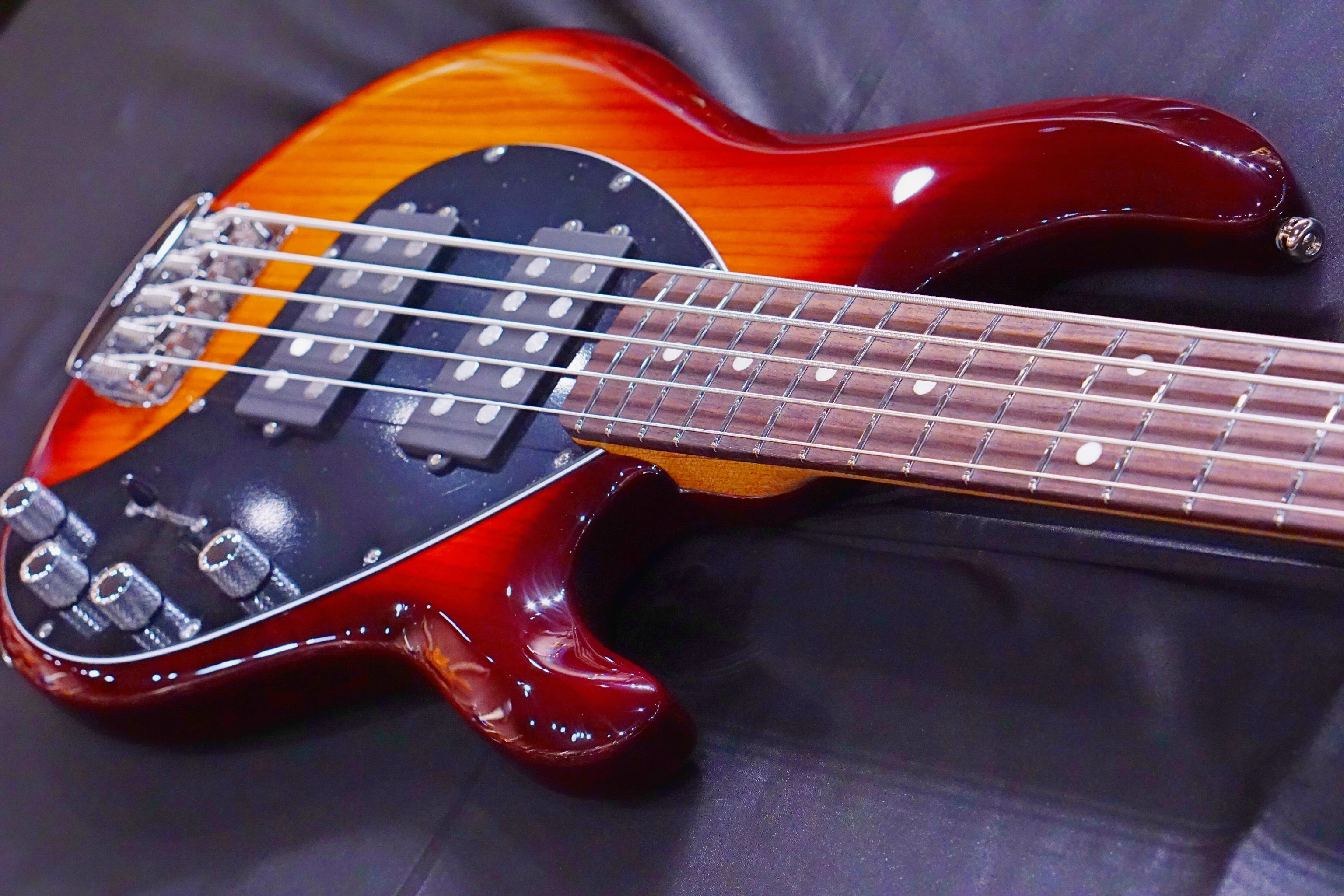 Ernie Ball Music Man StingRay 5 Special HH Bass Guitar - Burnt Amber with Maple Fingerboard F83624 - HIENDGUITAR Musicman bass