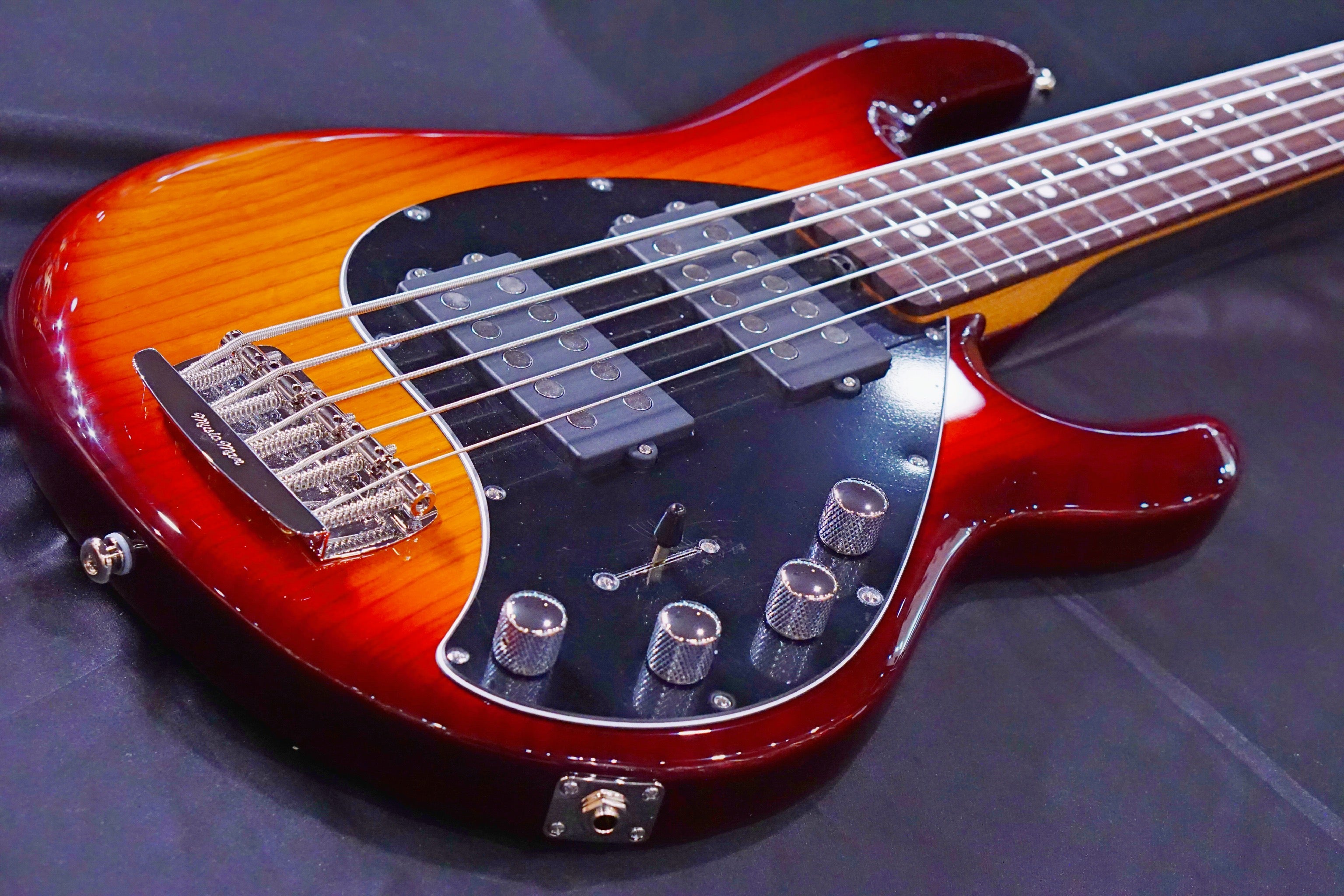 Ernie Ball Music Man StingRay 5 Special HH Bass Guitar - Burnt Amber with Maple Fingerboard F83624 - HIENDGUITAR Musicman bass