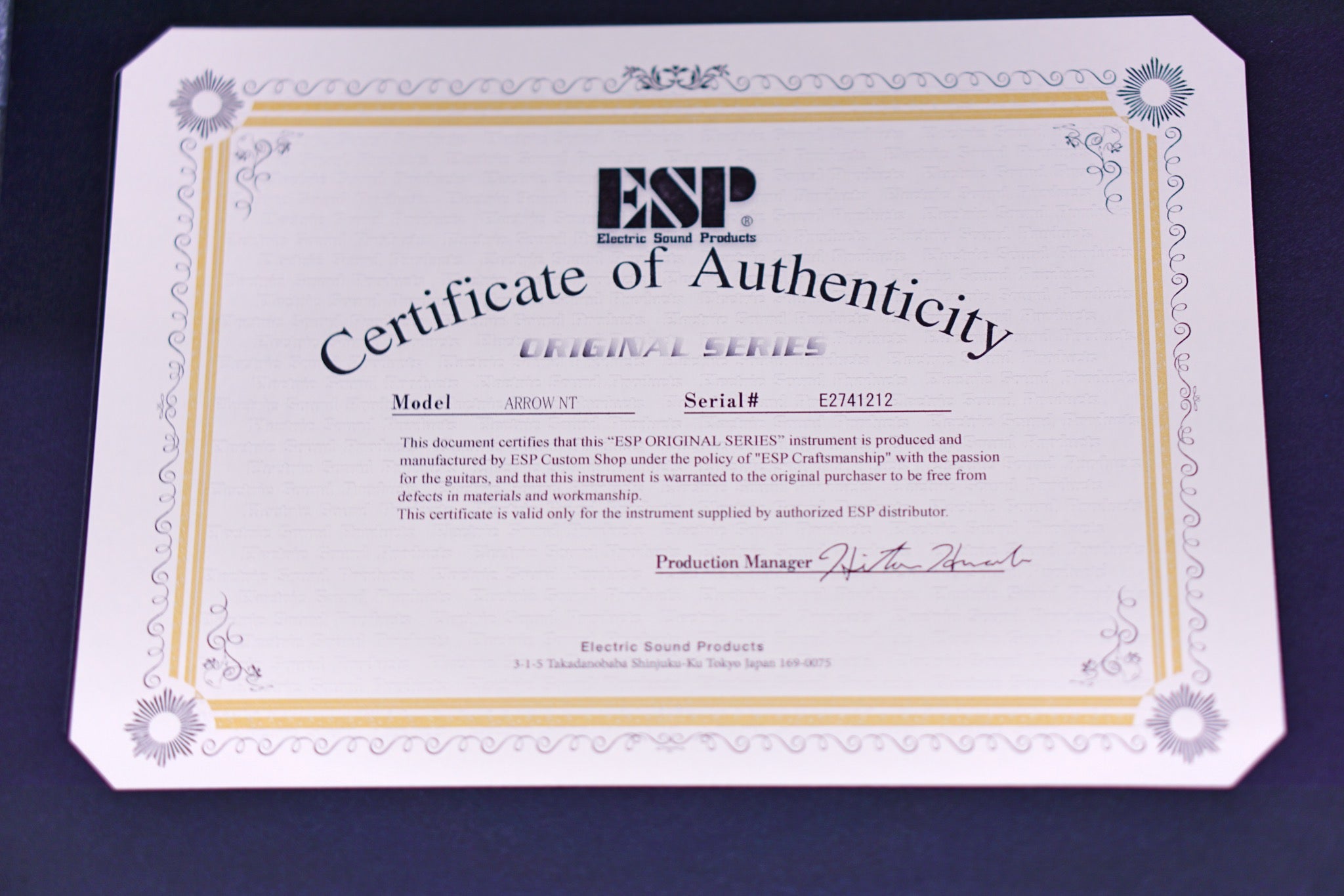 ESP-ARROW NT black w Andromeda E2741212 - HIENDGUITAR ESP GUITAR