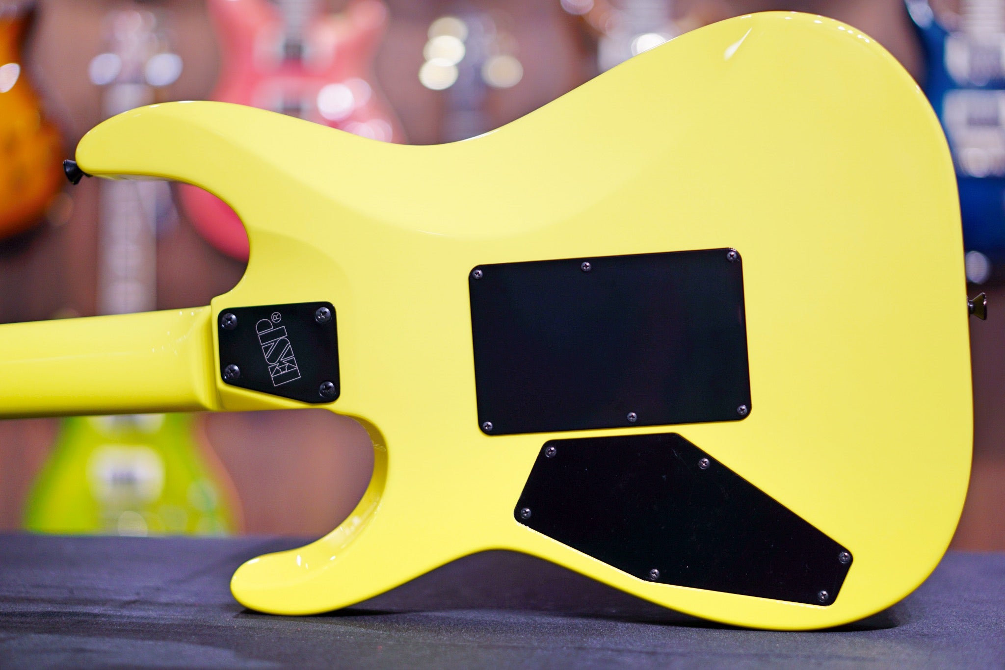 ESP ORIGINAL M-II DX/M w/EMG Brushed Black Neon Yellow E7601202 - HIENDGUITAR ESP GUITAR