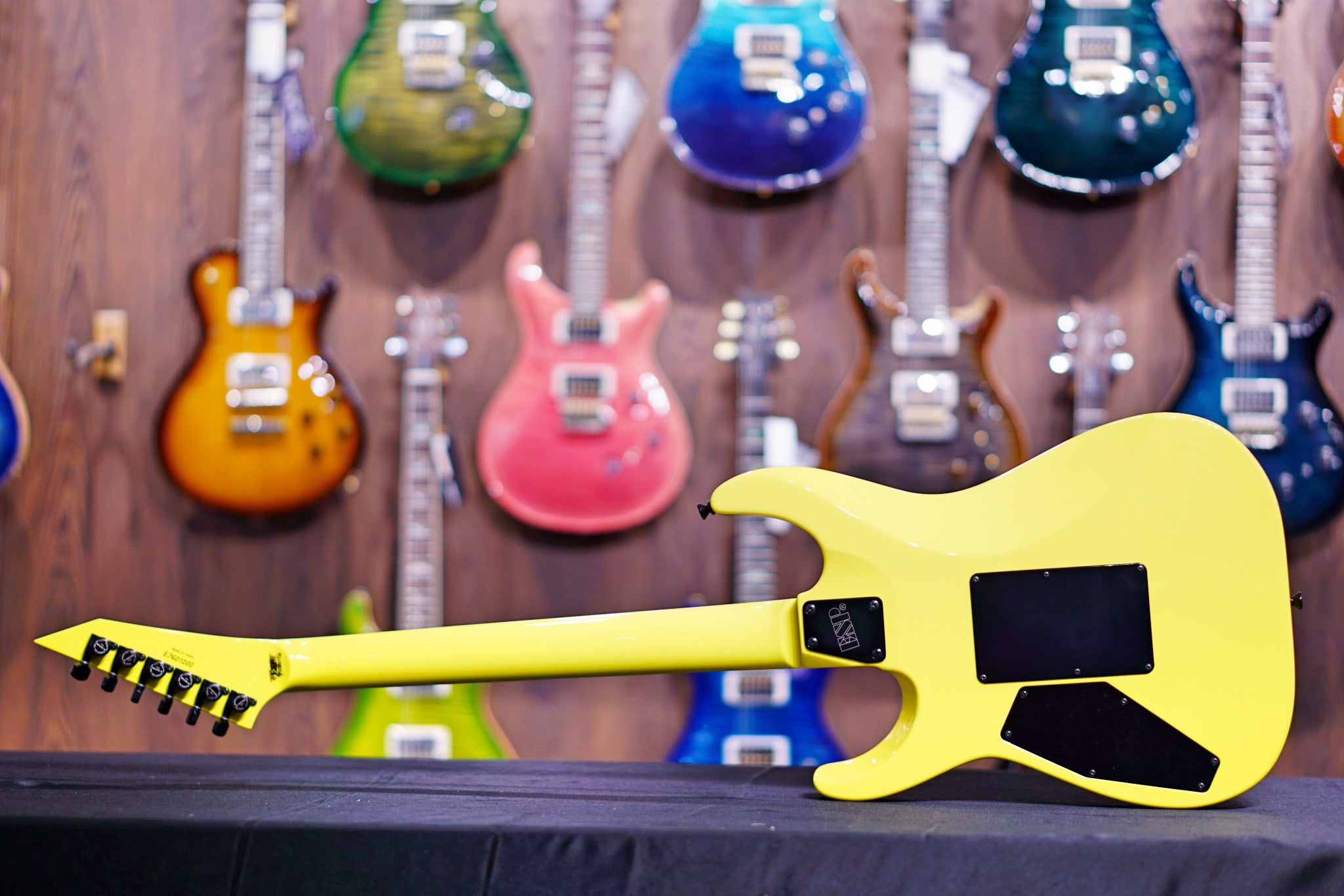 ESP ORIGINAL M-II DX/M w/EMG Brushed Black Neon Yellow E7601202 - HIENDGUITAR ESP GUITAR