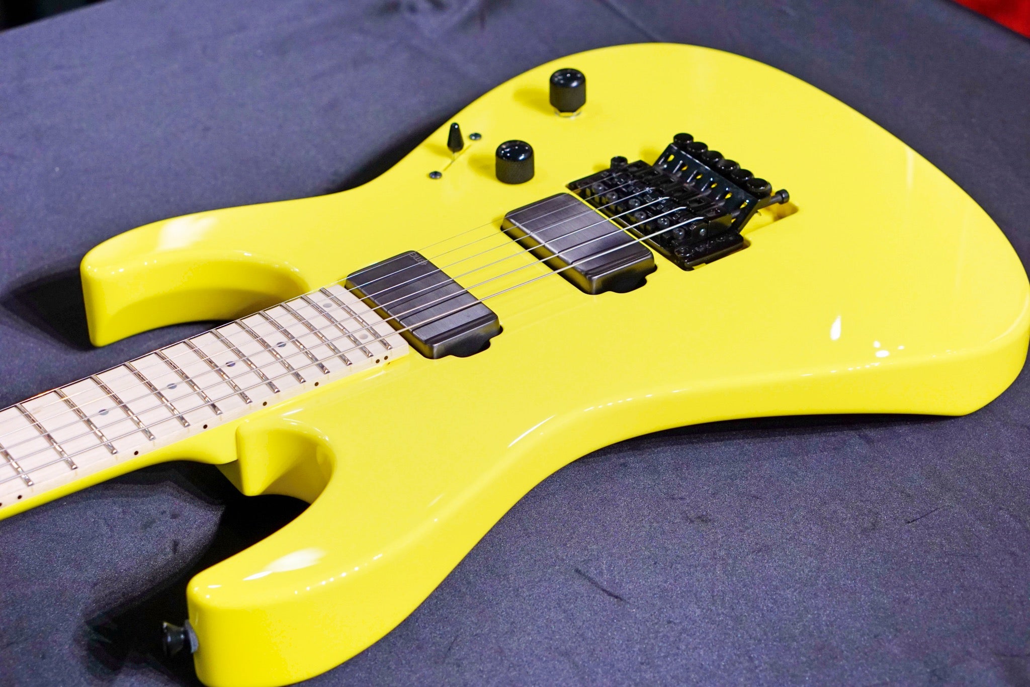 ESP ORIGINAL M-II DX/M w/EMG Brushed Black Neon Yellow E7601202 - HIENDGUITAR ESP GUITAR