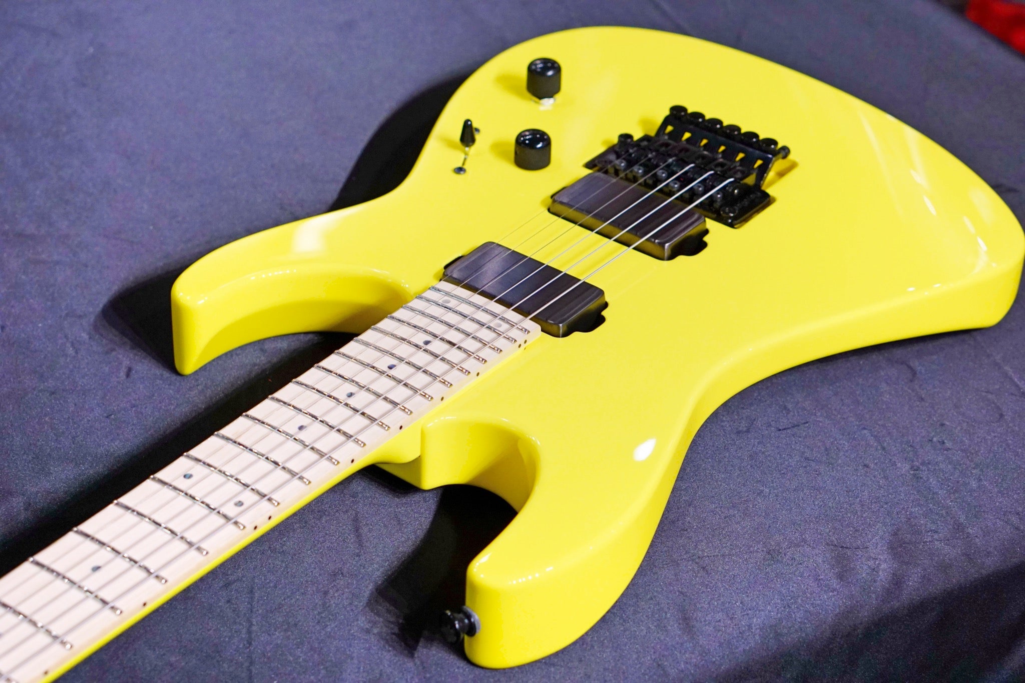 ESP ORIGINAL M-II DX/M w/EMG Brushed Black Neon Yellow E7601202 - HIENDGUITAR ESP GUITAR