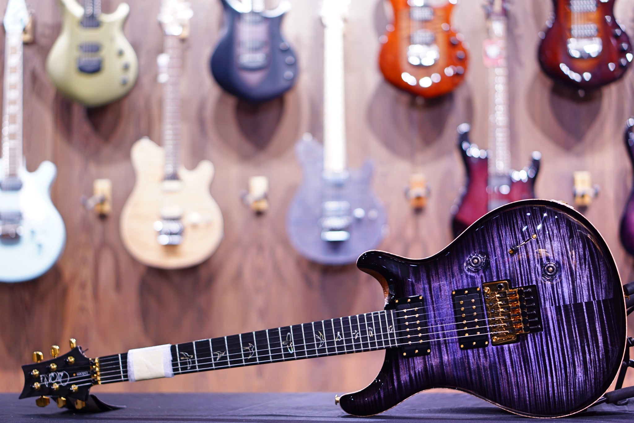 PRS Custom 24 Floyd wood library Purple Mist stained flame neck run 0340186 - HIENDGUITAR PRS GUITAR
